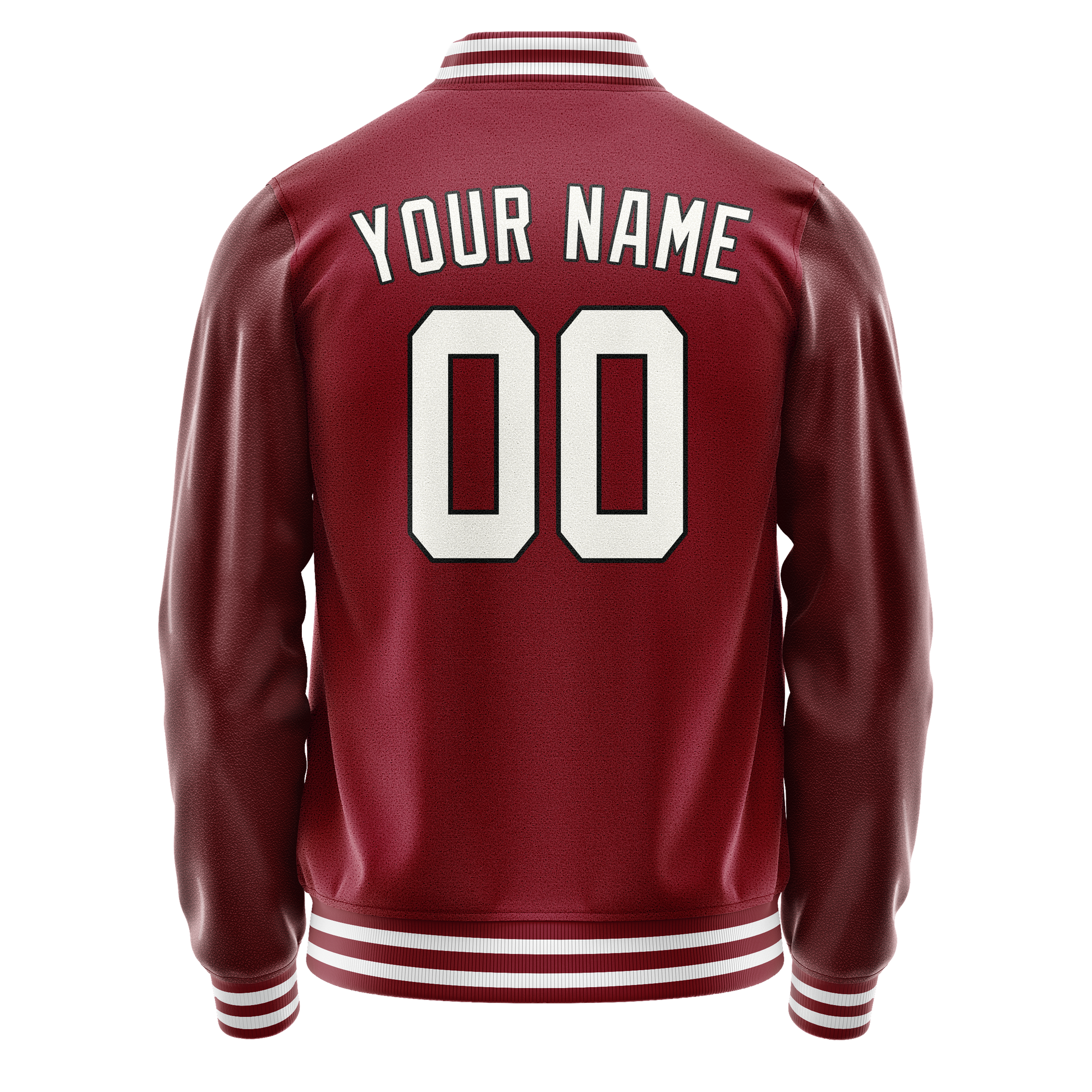 Custom Crimson White Solid Color Varsity Letterman Jacket JA02240617KZ509