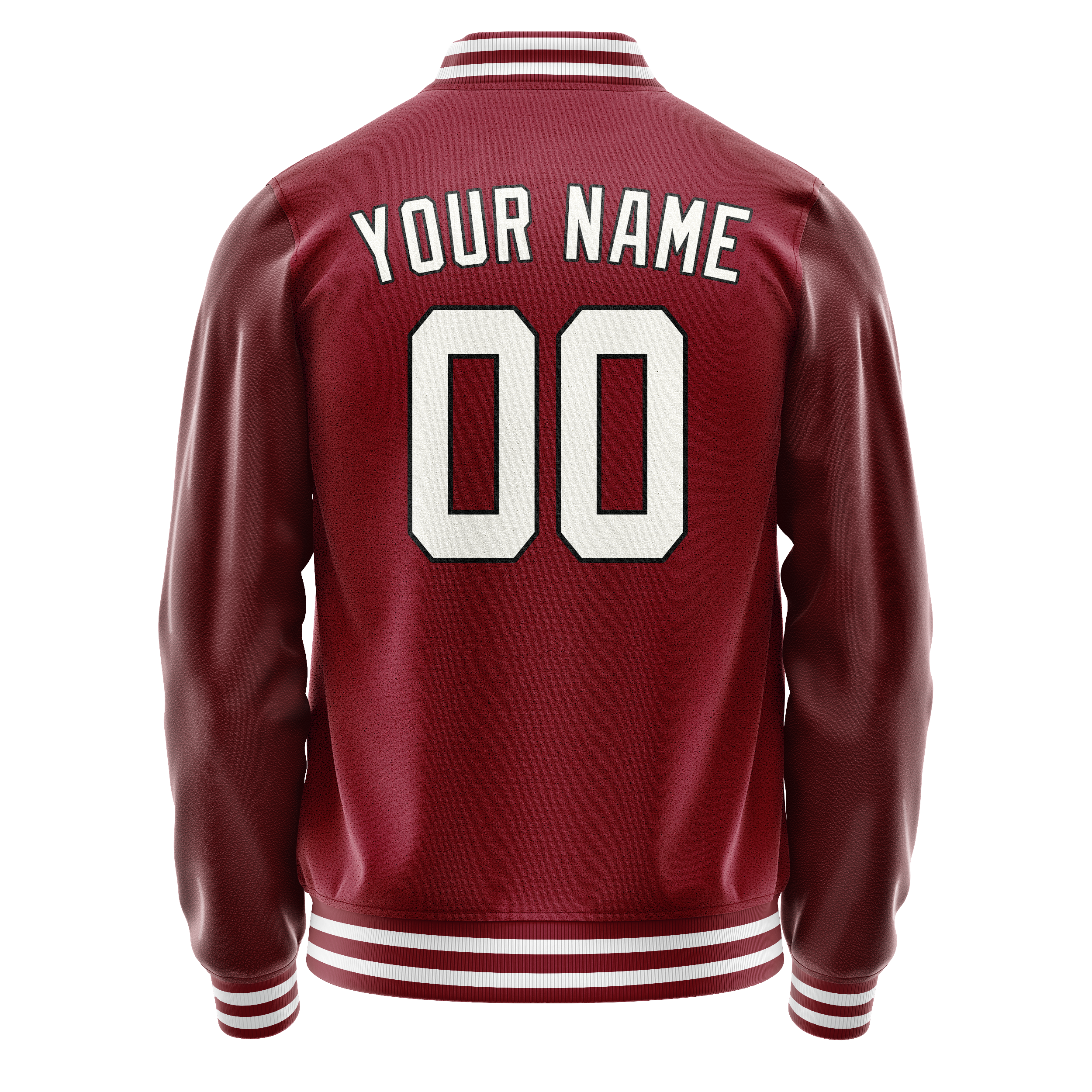 Custom Crimson White Solid Color Varsity Letterman Jacket JA02240617KZ509