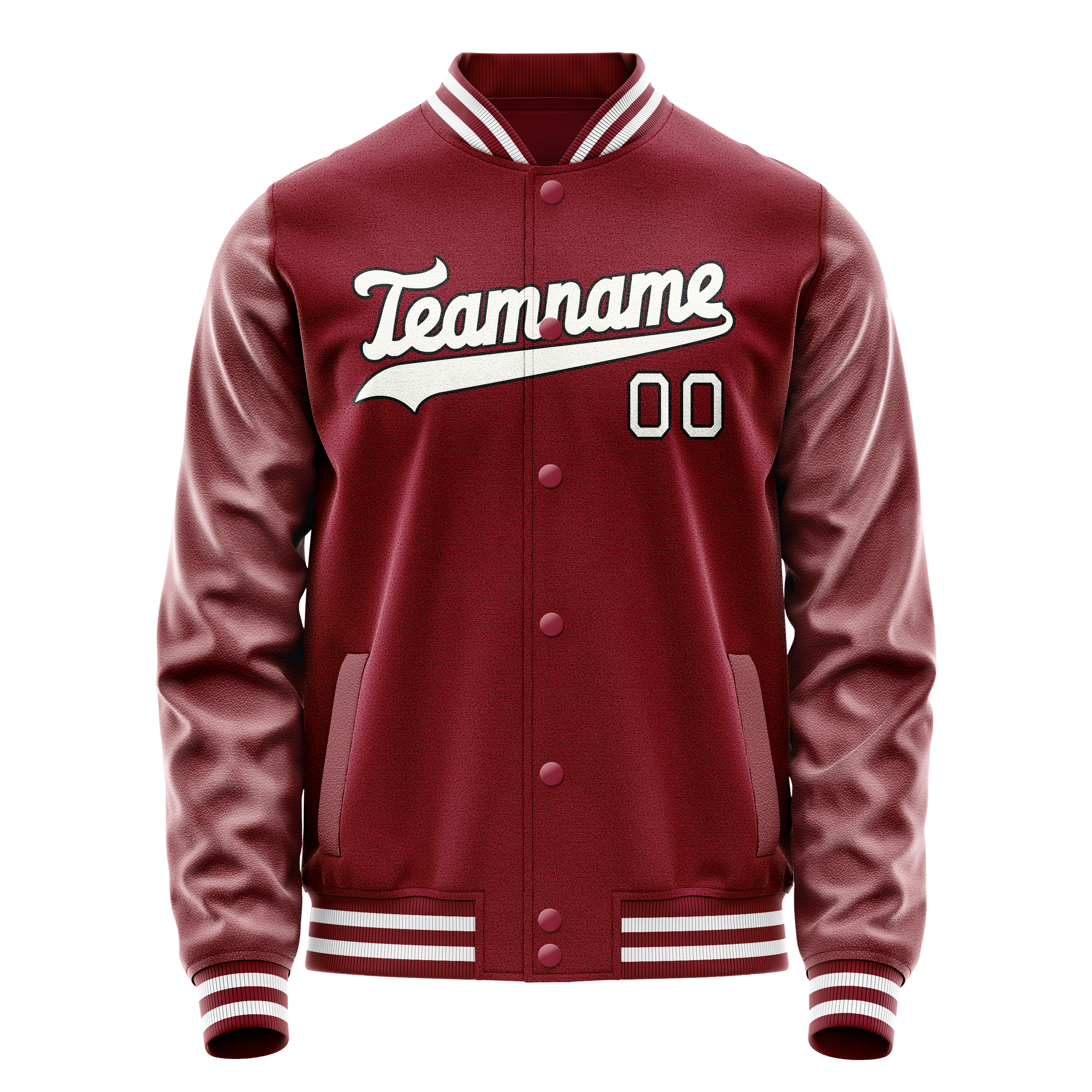 Custom Crimson White Solid Color Varsity Letterman Jacket JA02240617KZ509
