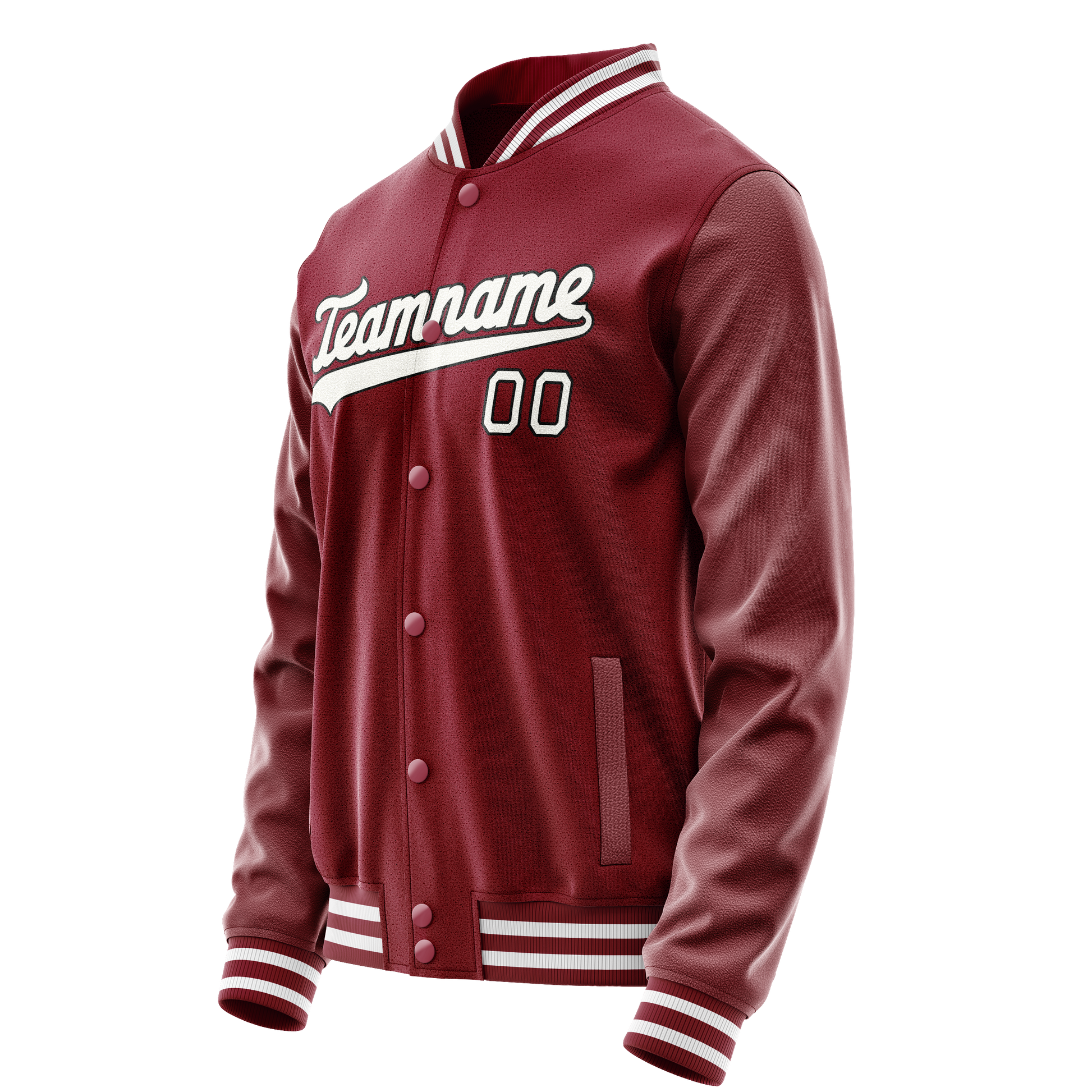 Custom Crimson White Solid Color Varsity Letterman Jacket JA02240617KZ509