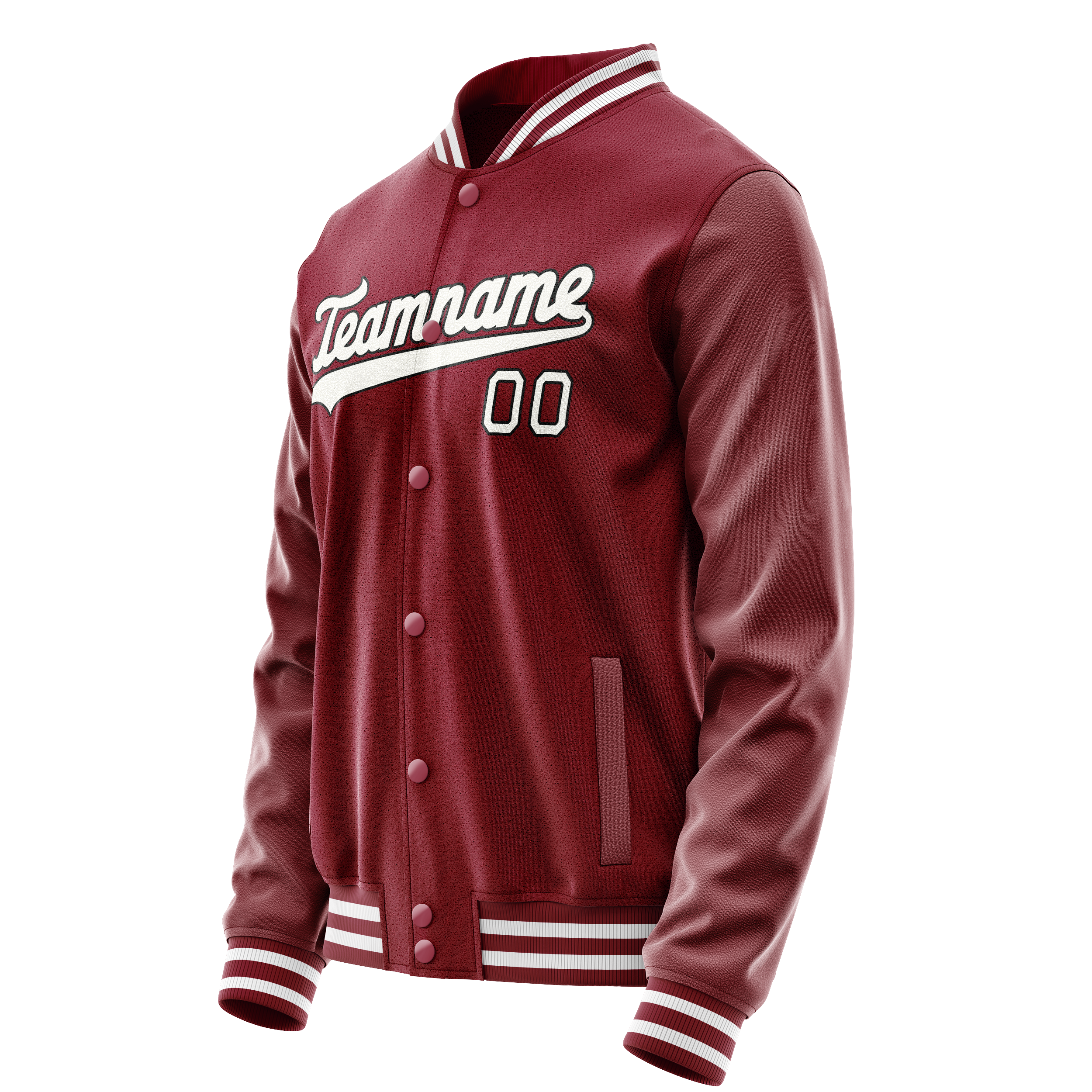 Custom Crimson White Solid Color Varsity Letterman Jacket JA02240617KZ509