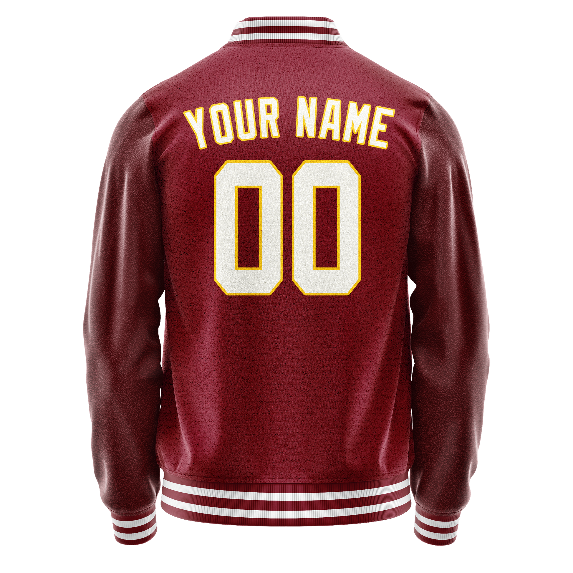 Custom Crimson White Solid Color Varsity Letterman Jacket JA02240617KZ534
