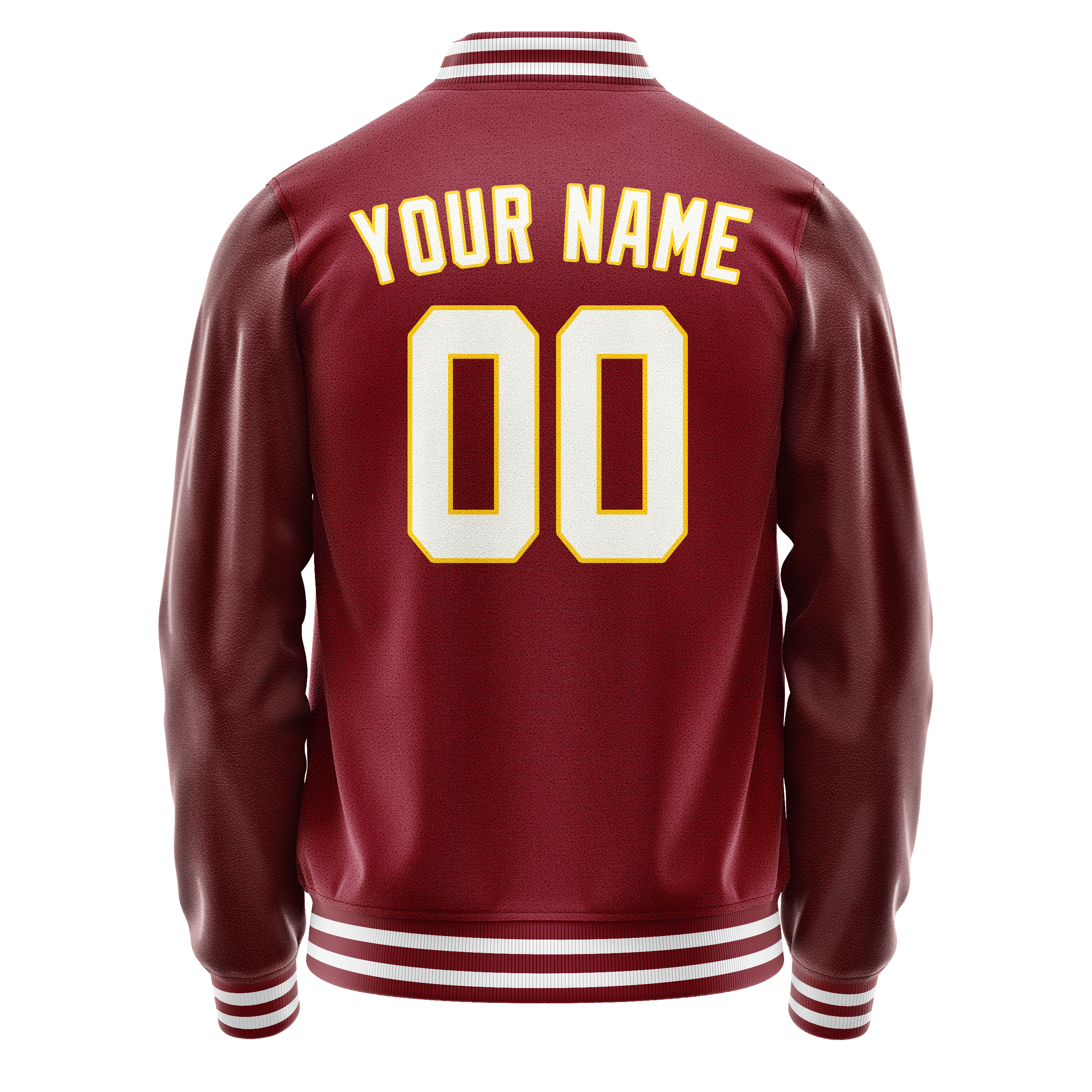Custom Crimson White Solid Color Varsity Letterman Jacket JA02240617KZ534