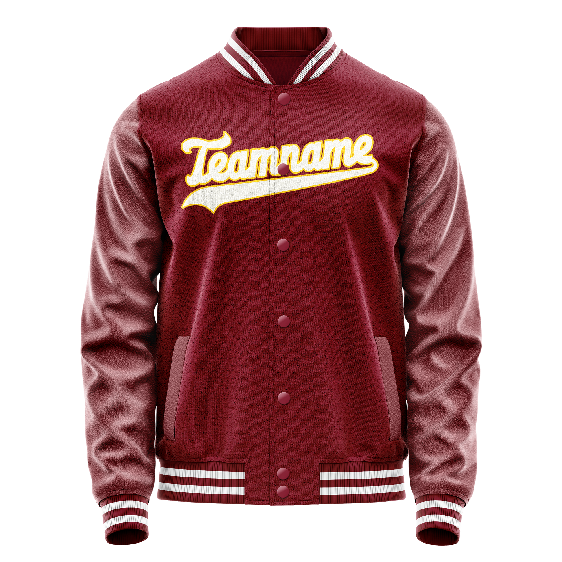 Custom Crimson White Solid Color Varsity Letterman Jacket JA02240617KZ534