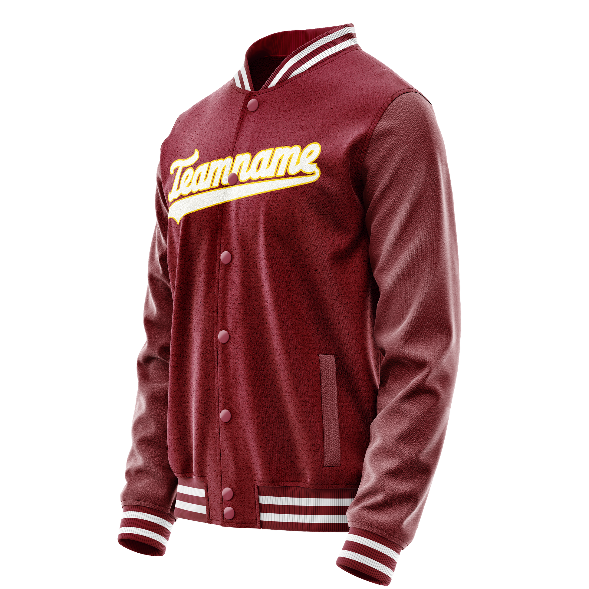 Custom Crimson White Solid Color Varsity Letterman Jacket JA02240617KZ534