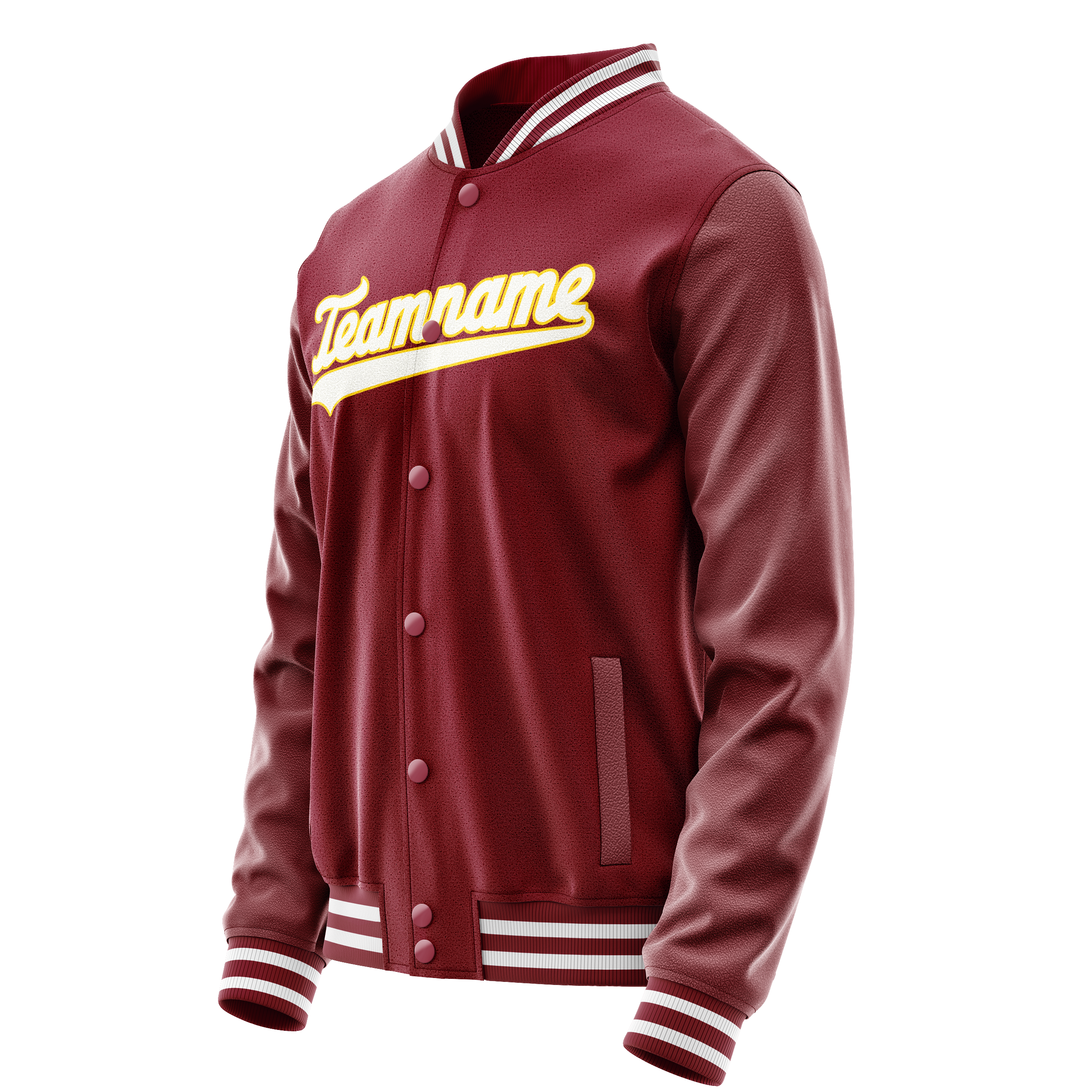 Custom Crimson White Solid Color Varsity Letterman Jacket JA02240617KZ534