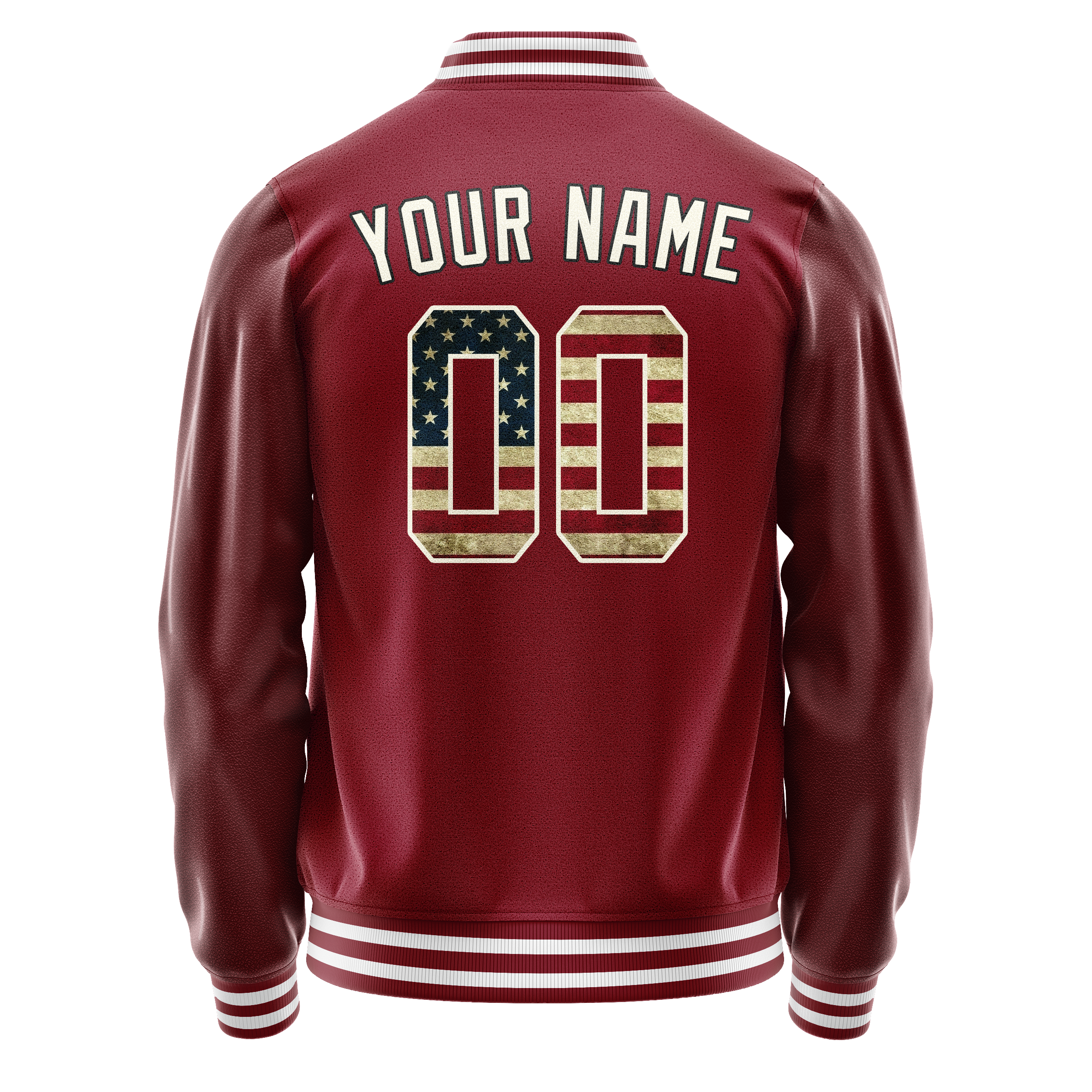 Custom Crimson Cream Vintage Usa Flag Varsity Letterman Jacket JA02240617KZ508