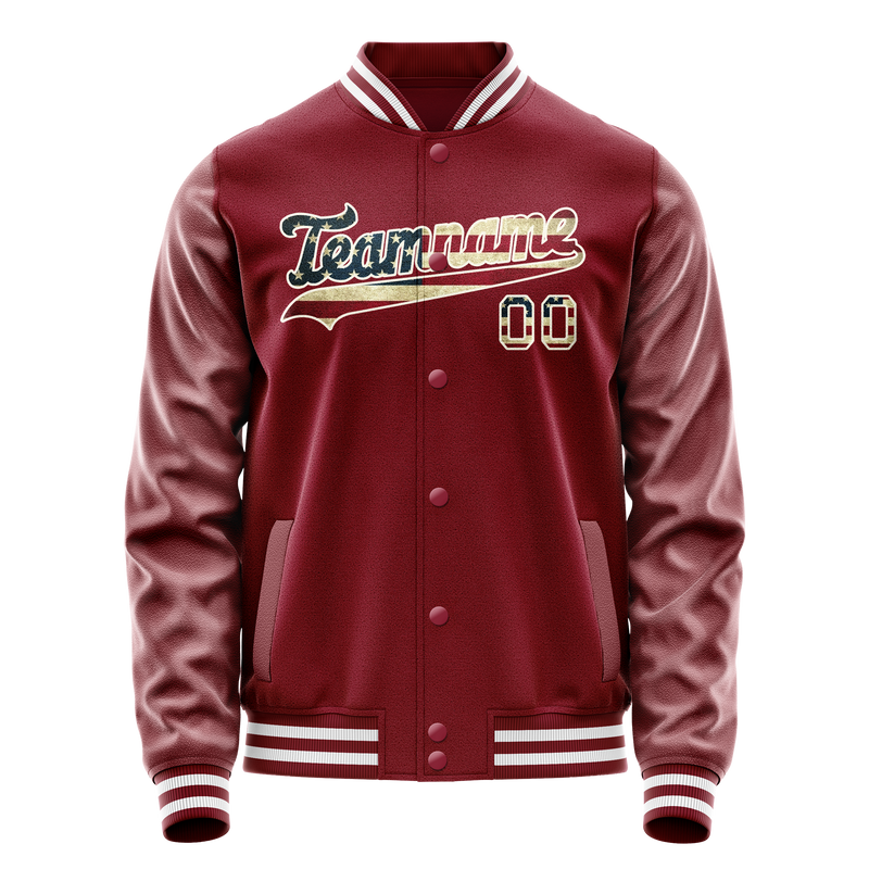 Custom Crimson Cream Vintage Usa Flag Varsity Letterman Jacket JA02240617KZ508