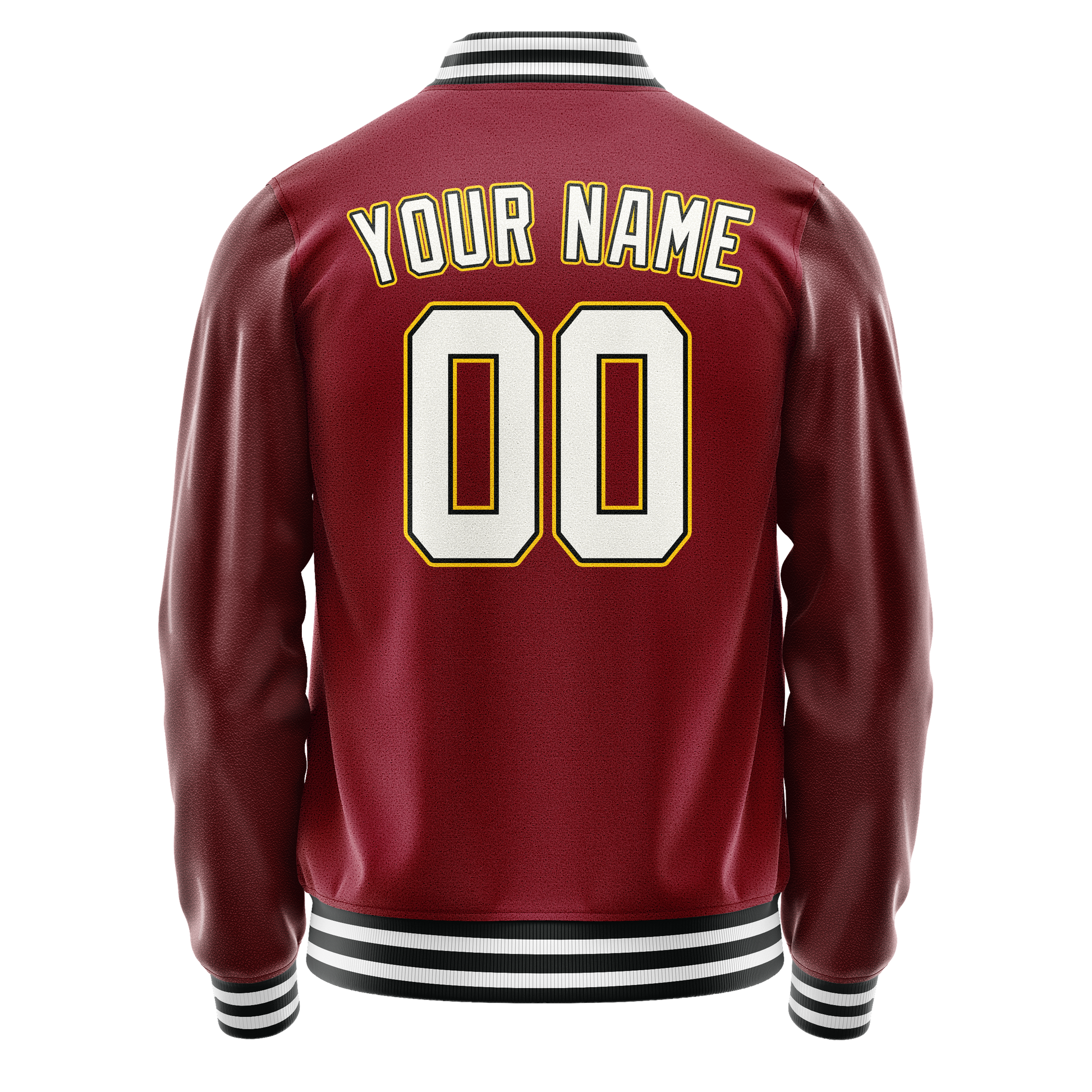 Custom Crimson White Solid Color Varsity Letterman Jacket JA02240617KZ524