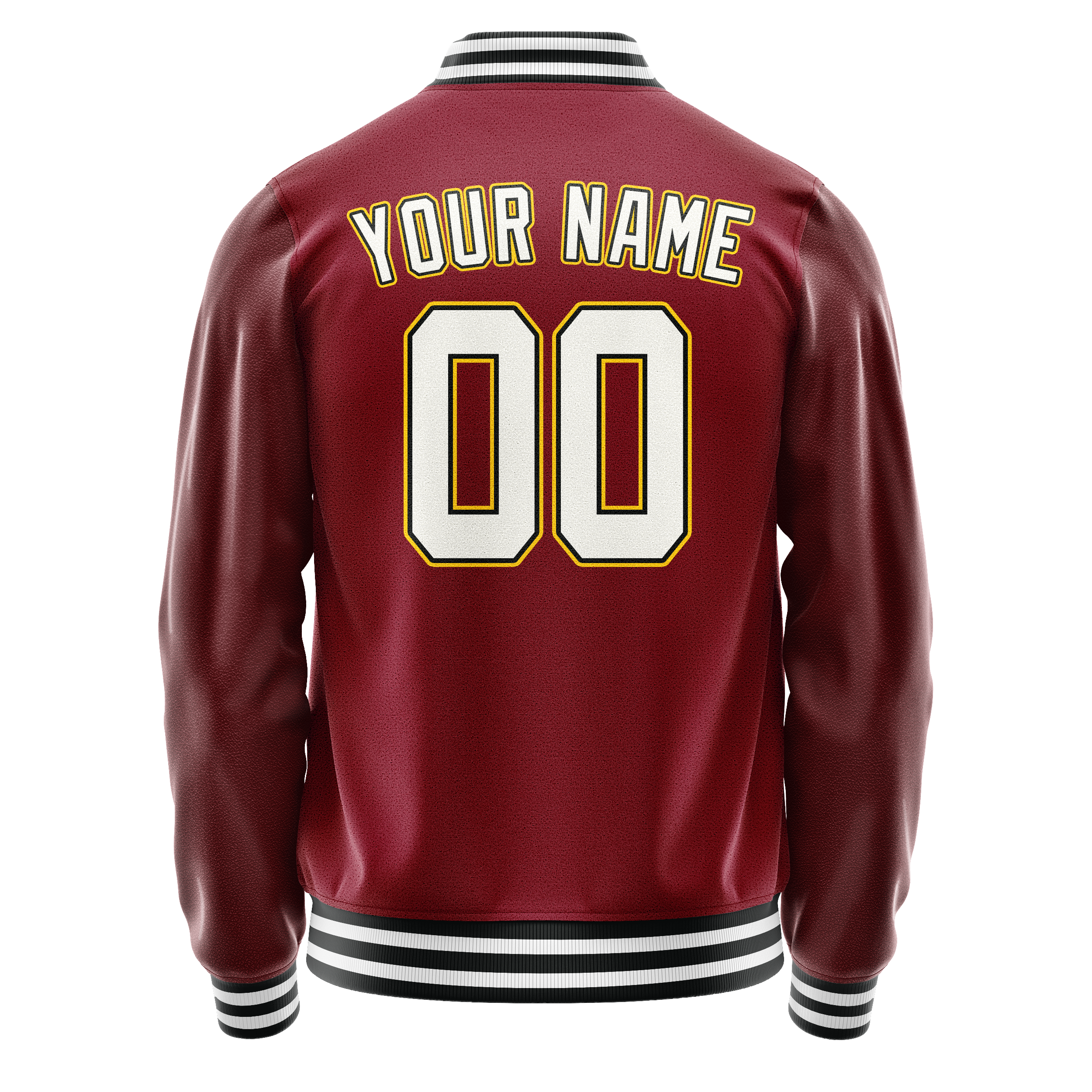 Custom Crimson White Solid Color Varsity Letterman Jacket JA02240617KZ524