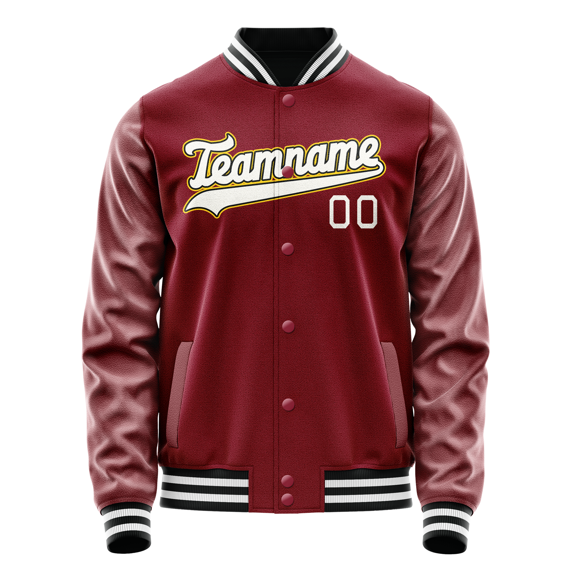 Custom Crimson White Solid Color Varsity Letterman Jacket JA02240617KZ524