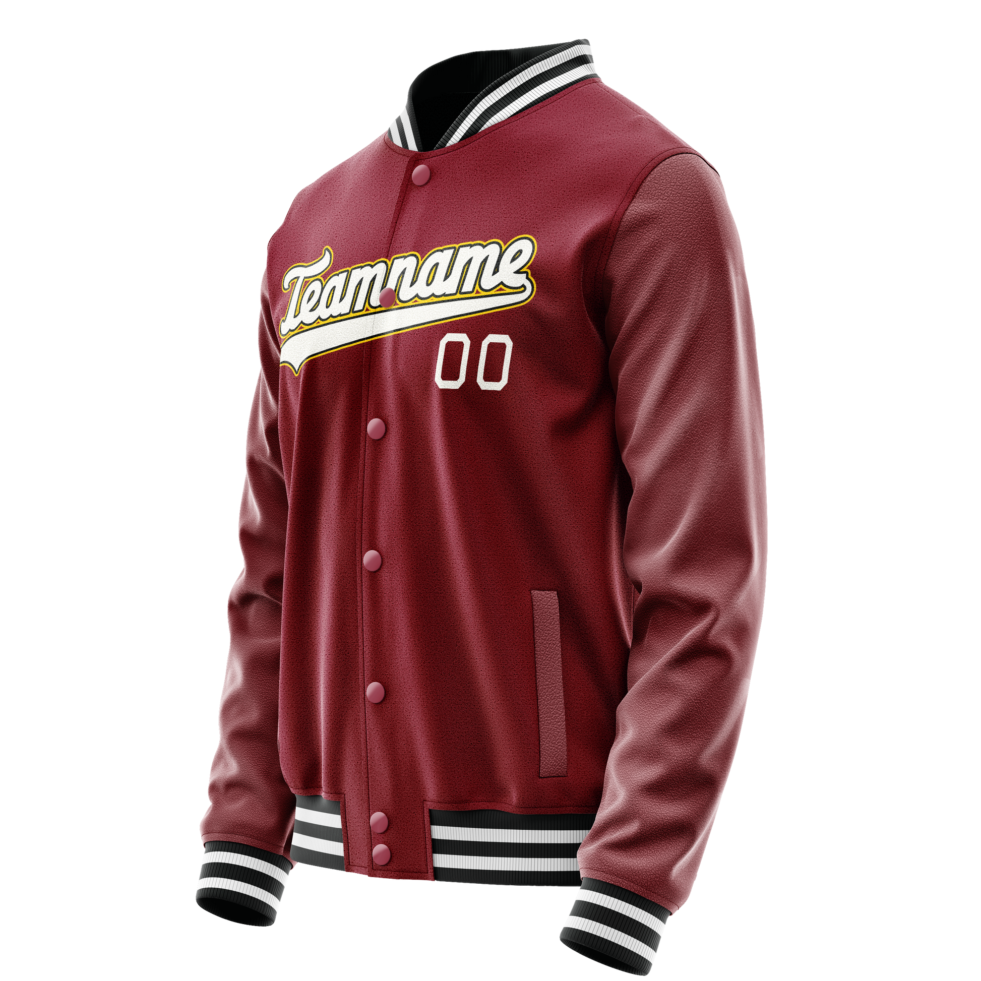 Custom Crimson White Solid Color Varsity Letterman Jacket JA02240617KZ524