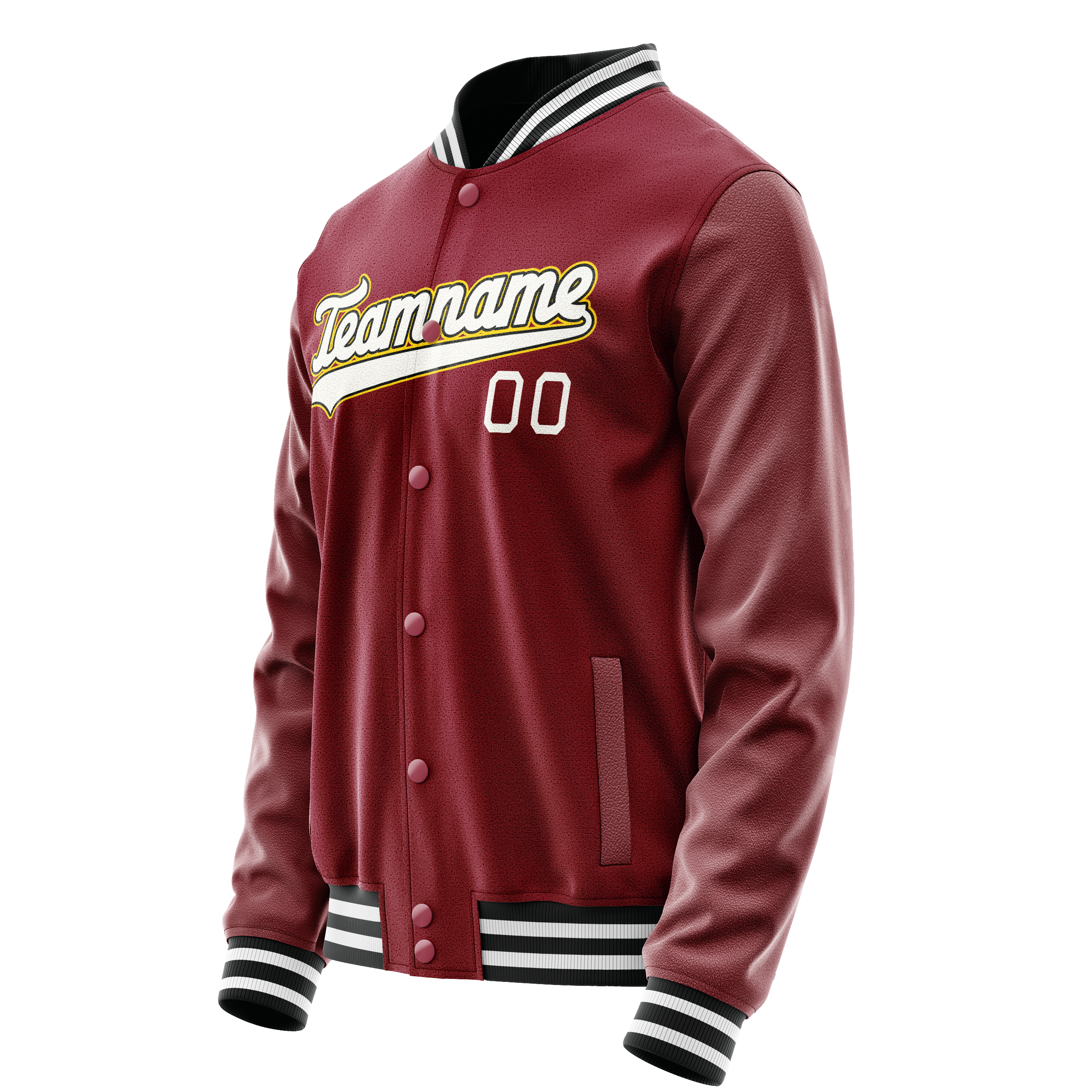 Custom Crimson White Solid Color Varsity Letterman Jacket JA02240617KZ524