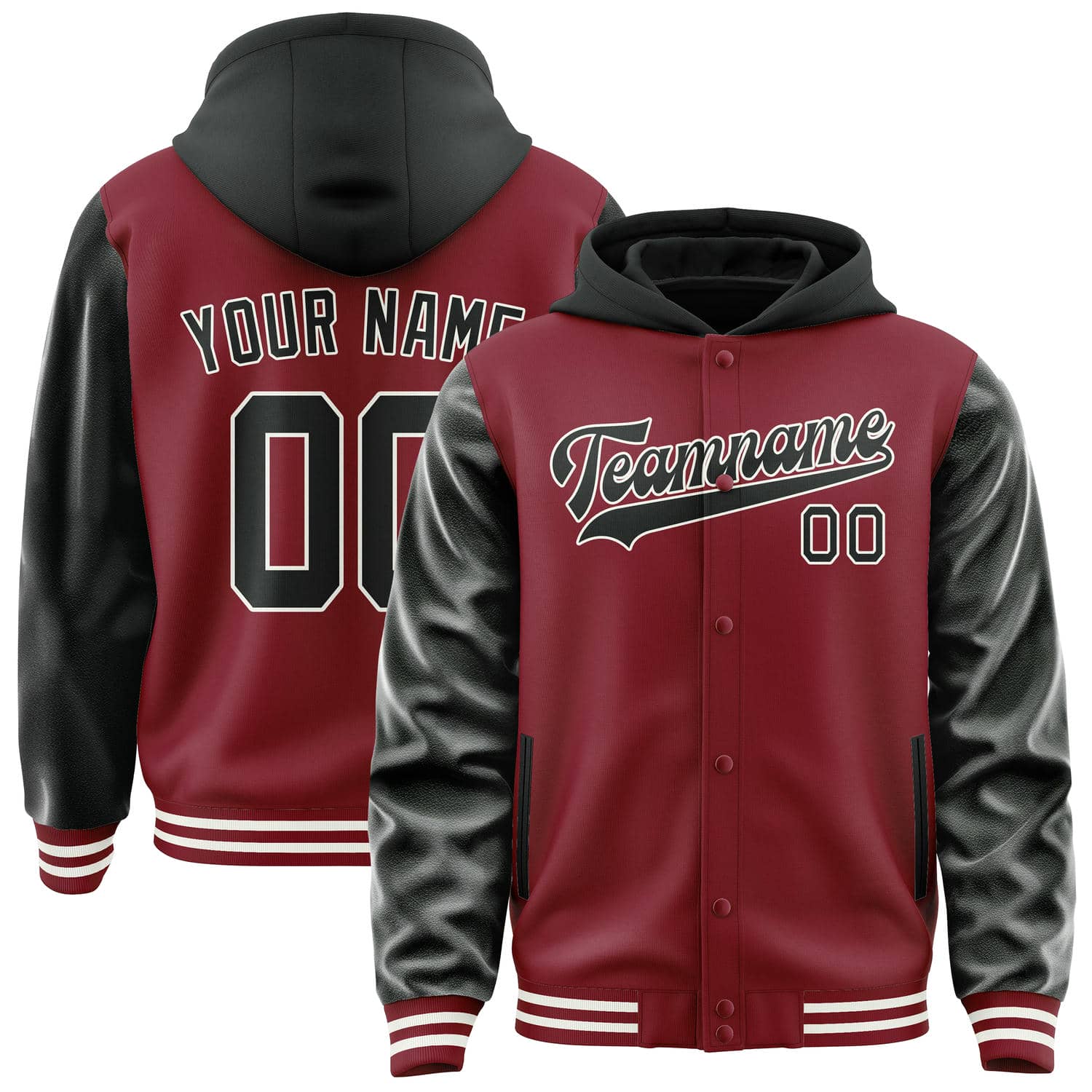 Custom Crimson Red Black Jacket