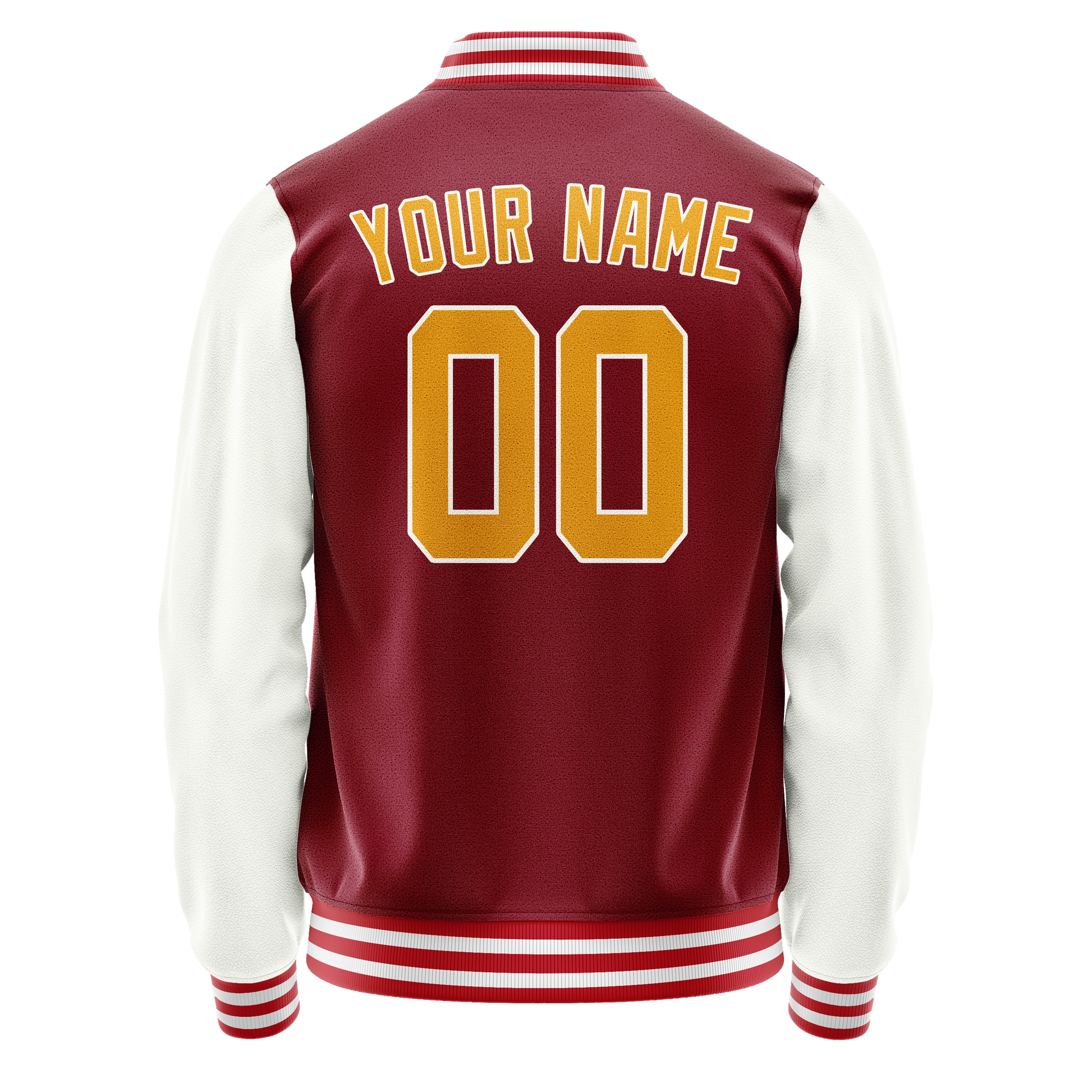 Custom Crimson White Solid Color Varsity Letterman Jacket JA02240617KZ527