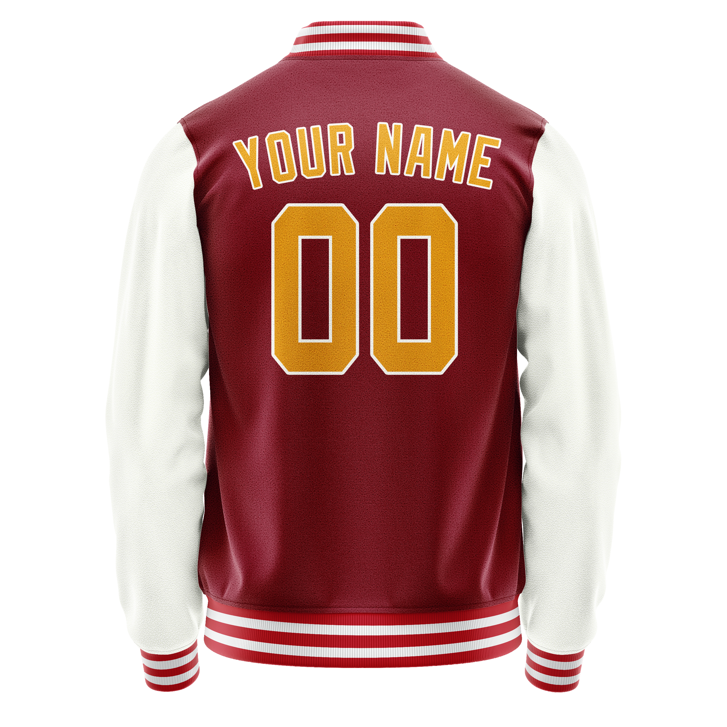 Custom Crimson White Solid Color Varsity Letterman Jacket JA02240617KZ527