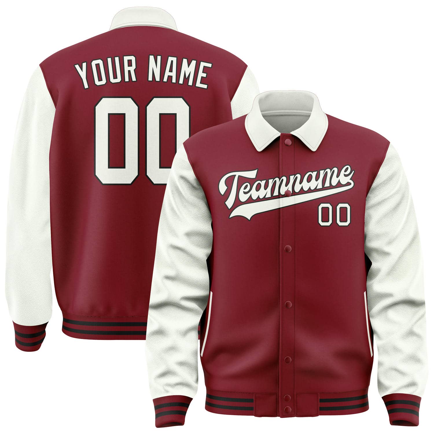 Custom Crimson Red White Jacket