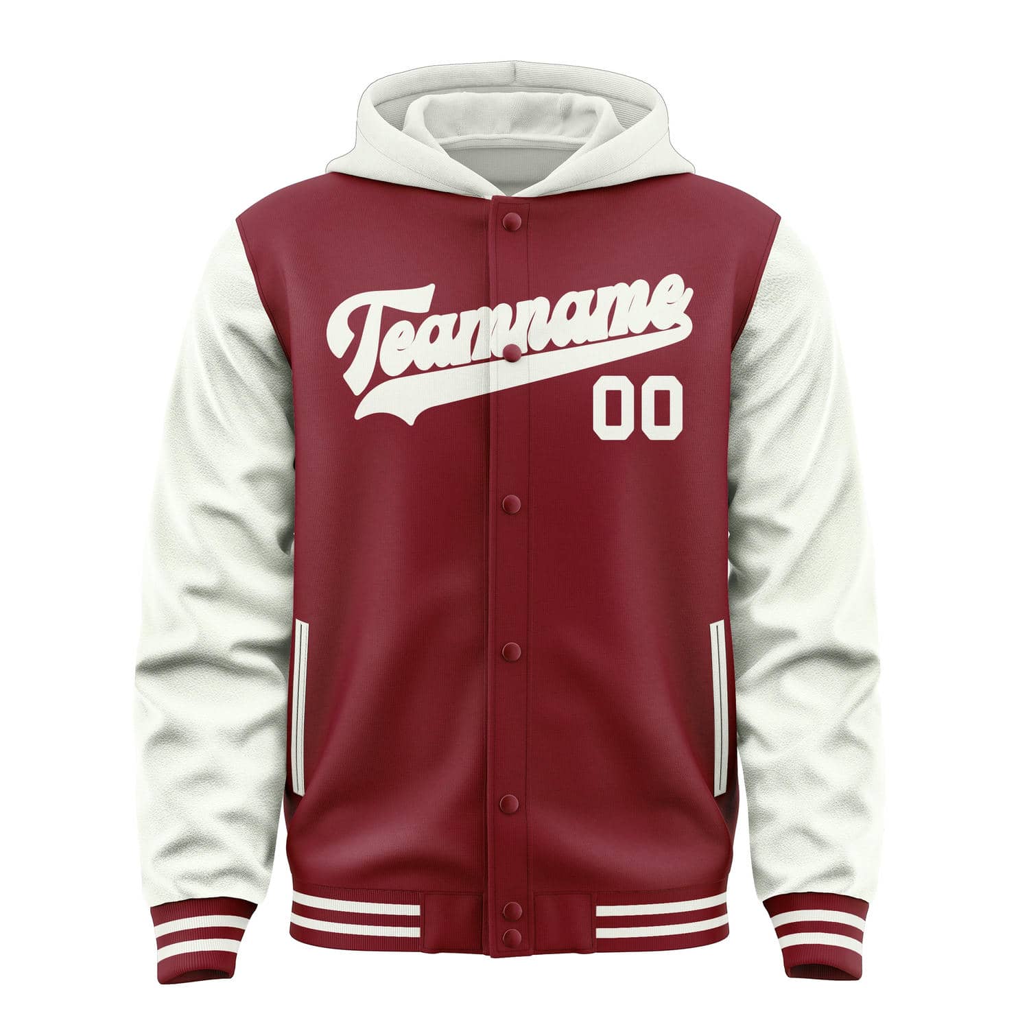 Custom Crimson Red White Jacket