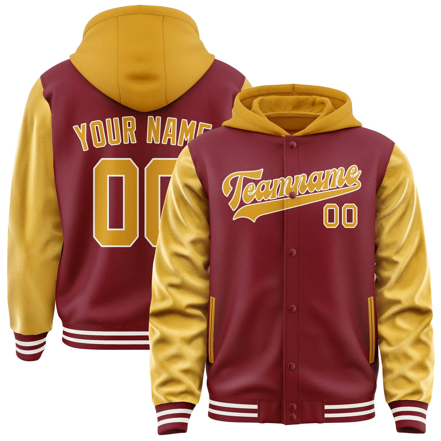 Custom Crimson Red Yellow Jacket