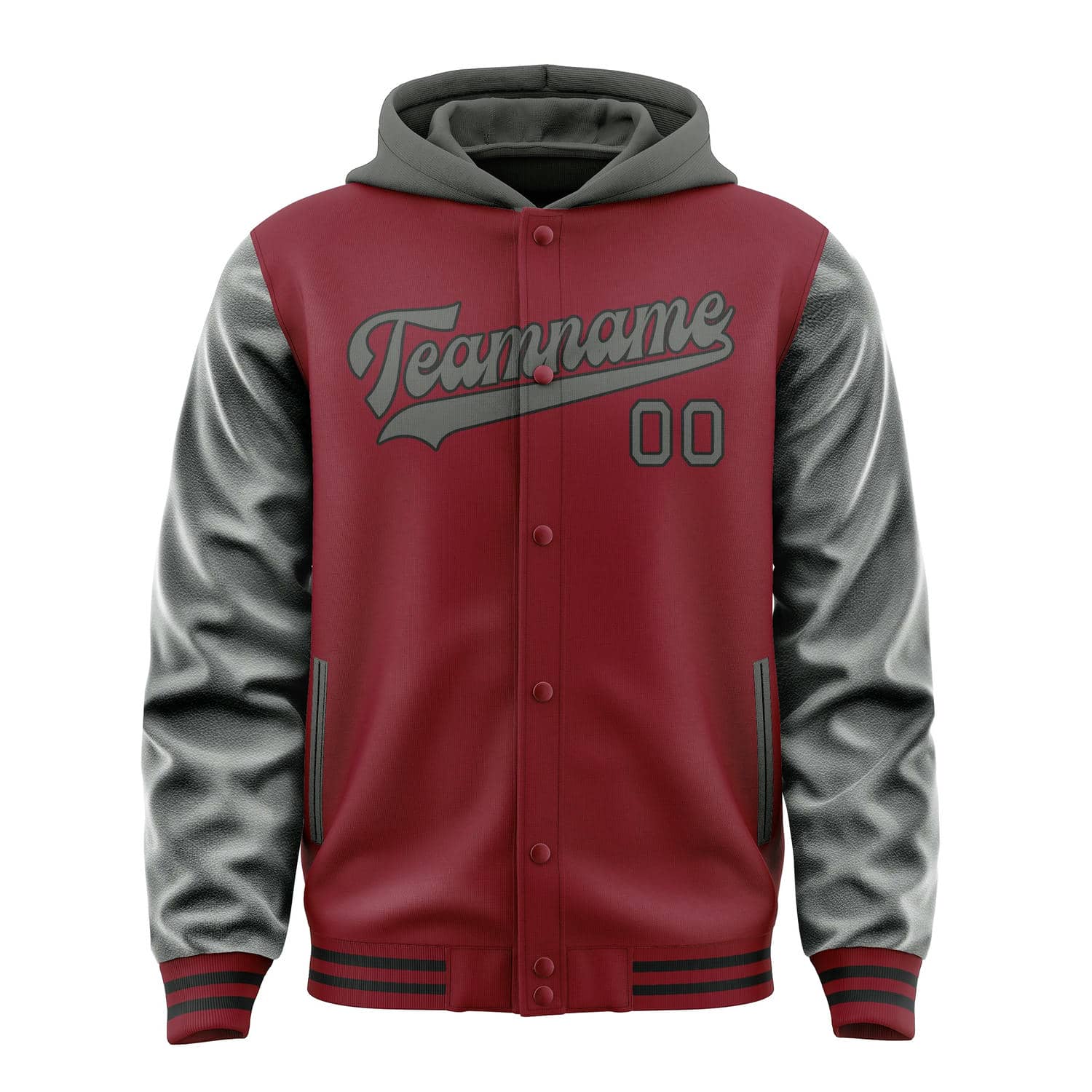 Custom Crimson Red Dark Grey Jacket