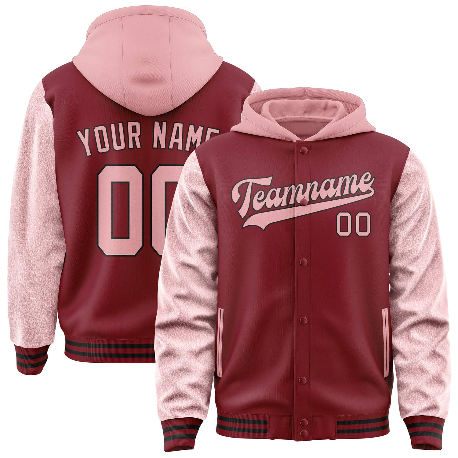Custom Crimson Red Light Pink Jacket