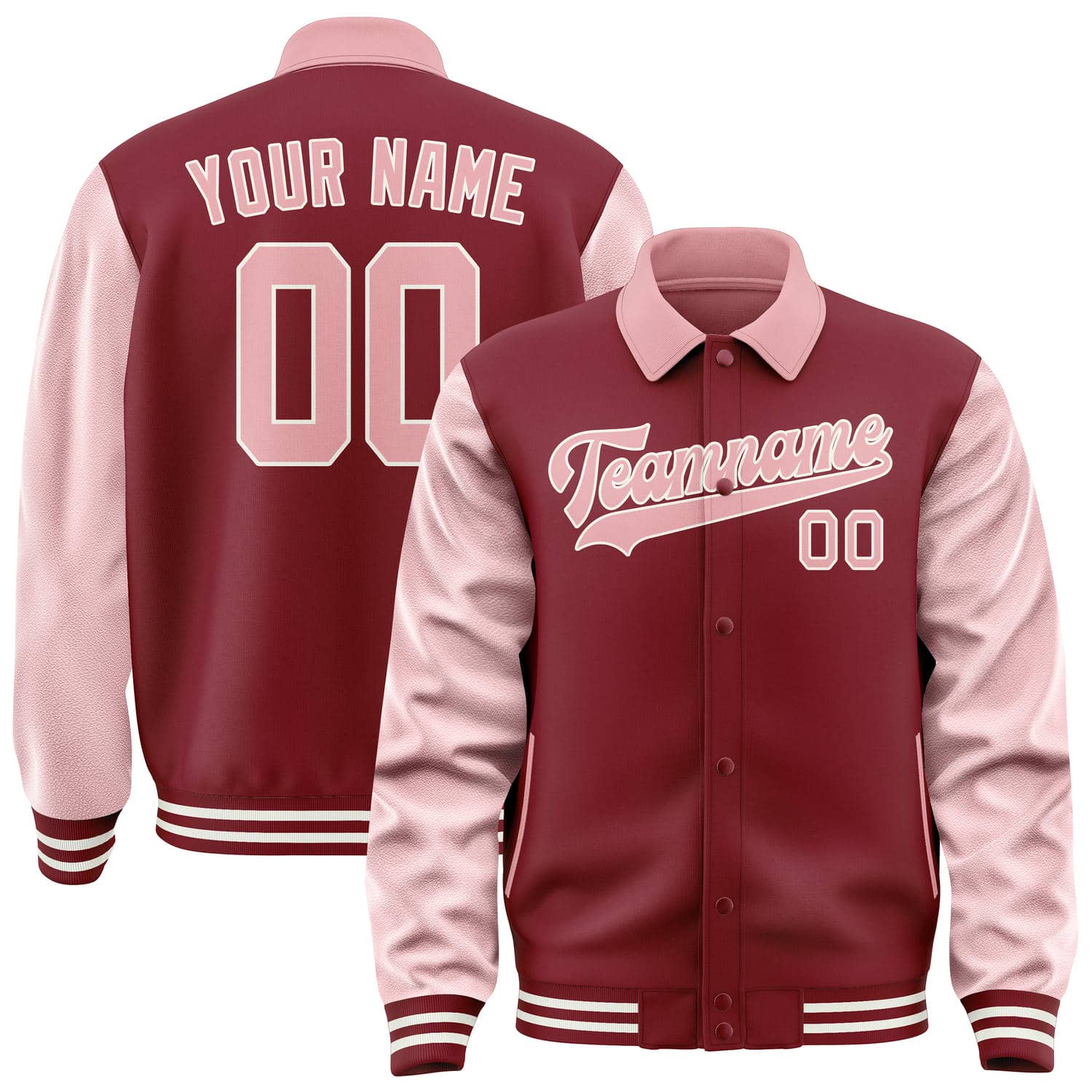Custom Crimson Red Light Pink Jacket