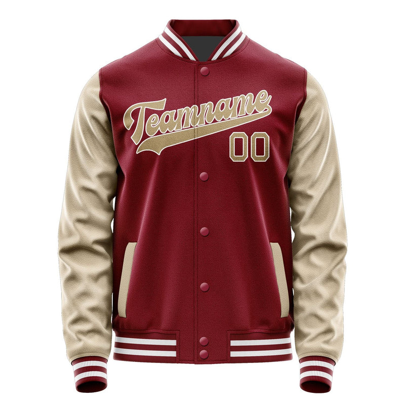 Custom Crimson Red Light Khaki Jacket JA1515251518B31825