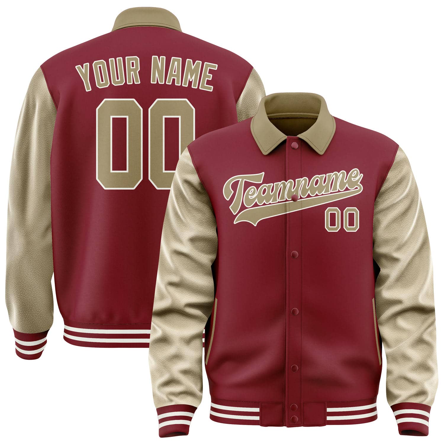 Custom Crimson Red Light Khaki Jacket