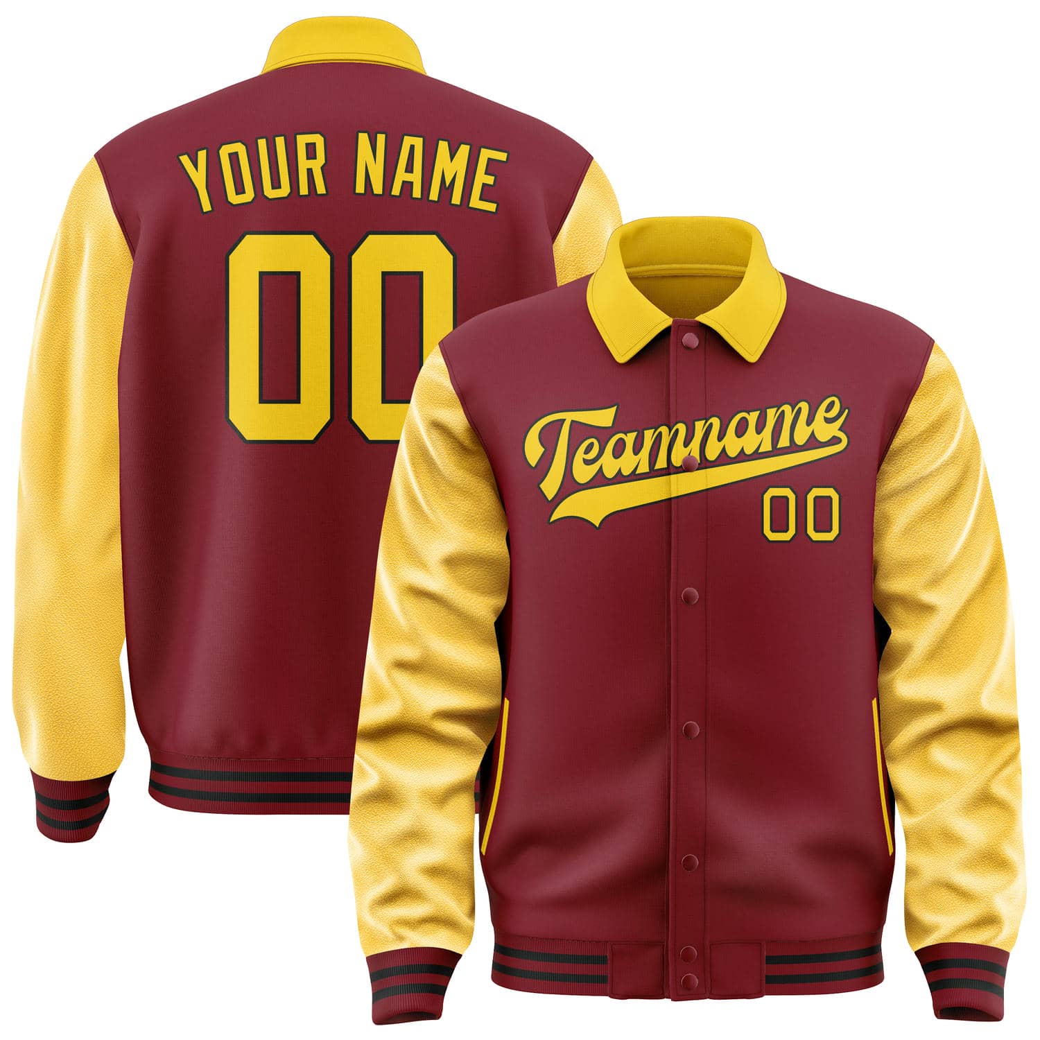Custom Crimson Red Gold Jacket
