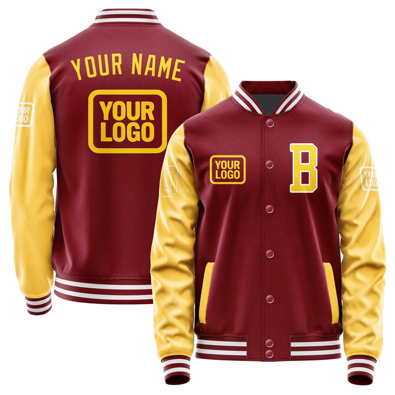 Custom Crimson Red Gold Jacket JA151530151818303018