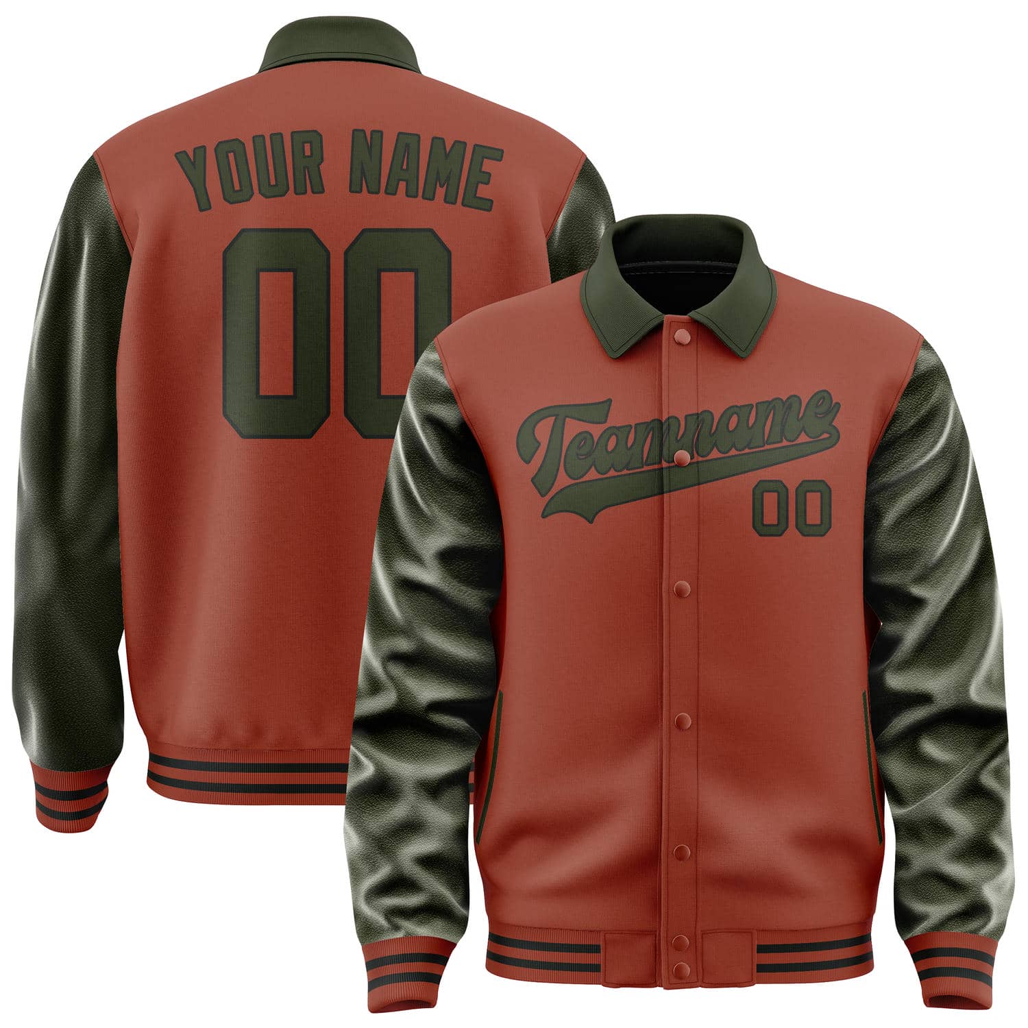 Custom Coral Red Olive Jacket