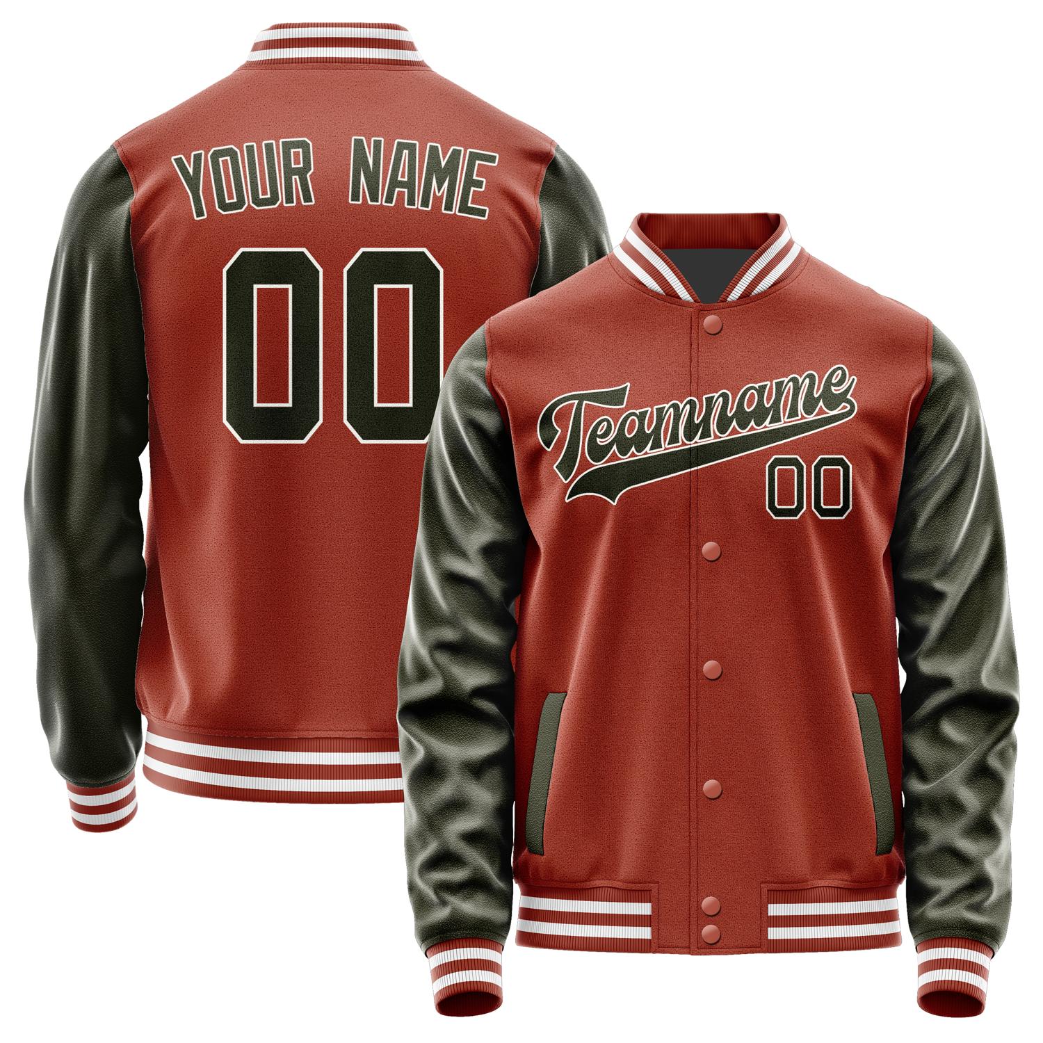 Custom Coral Red Olive Jacket JA1616021618B31802