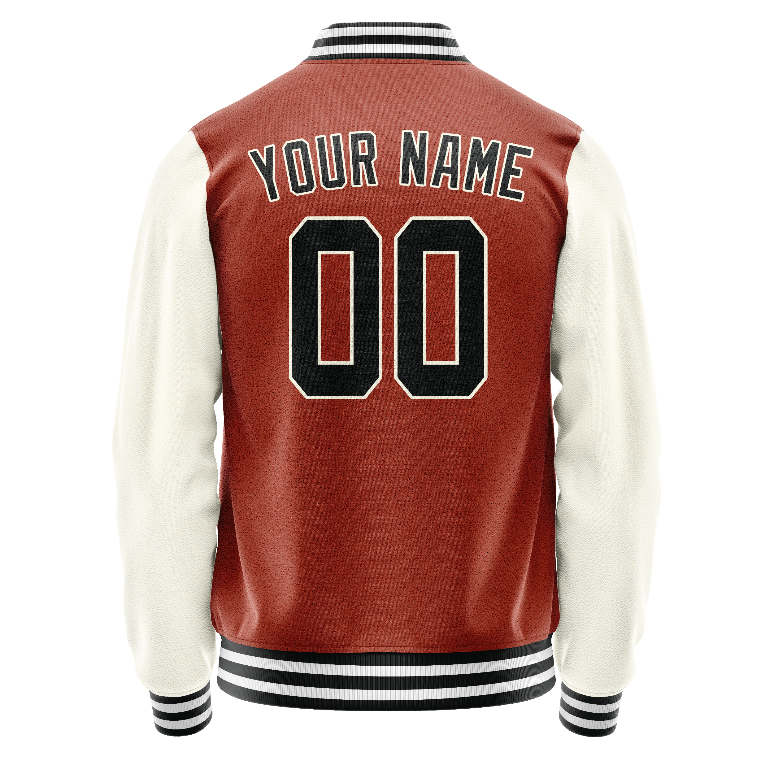 Custom Texas-Orange Cream Solid Color Varsity Letterman Jacket JA02240617JG442