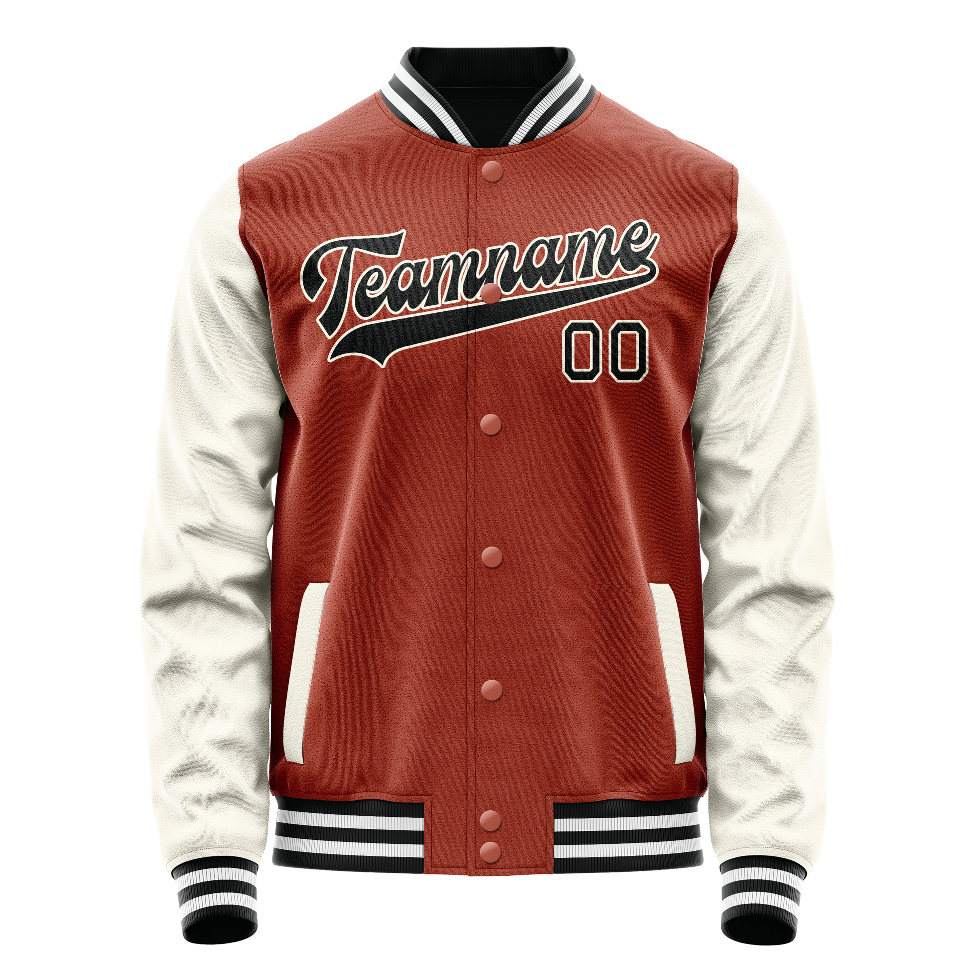 Custom Texas-Orange Cream Solid Color Varsity Letterman Jacket JA02240617JG442