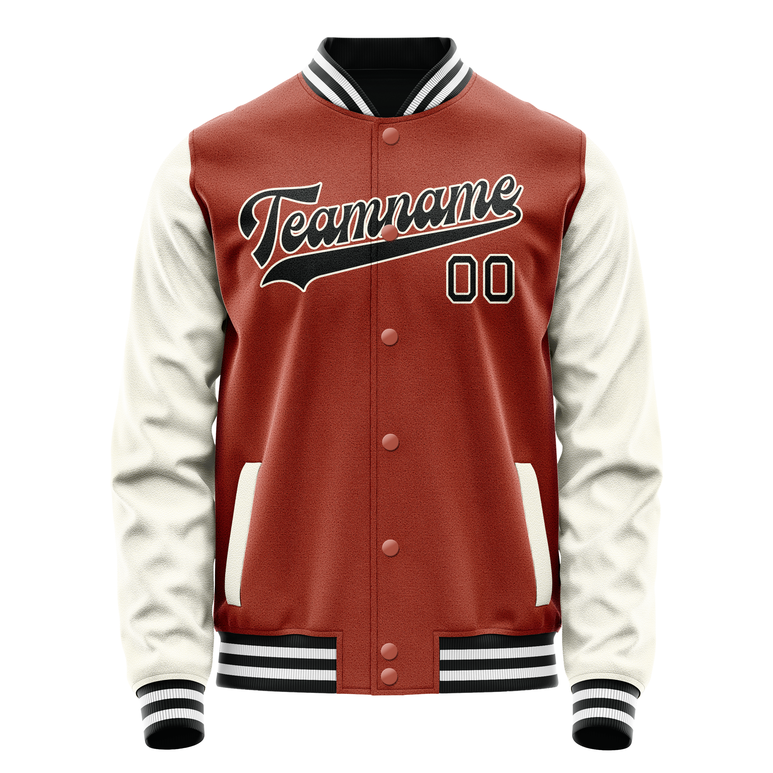 Custom Texas-Orange Cream Solid Color Varsity Letterman Jacket JA02240617JG442