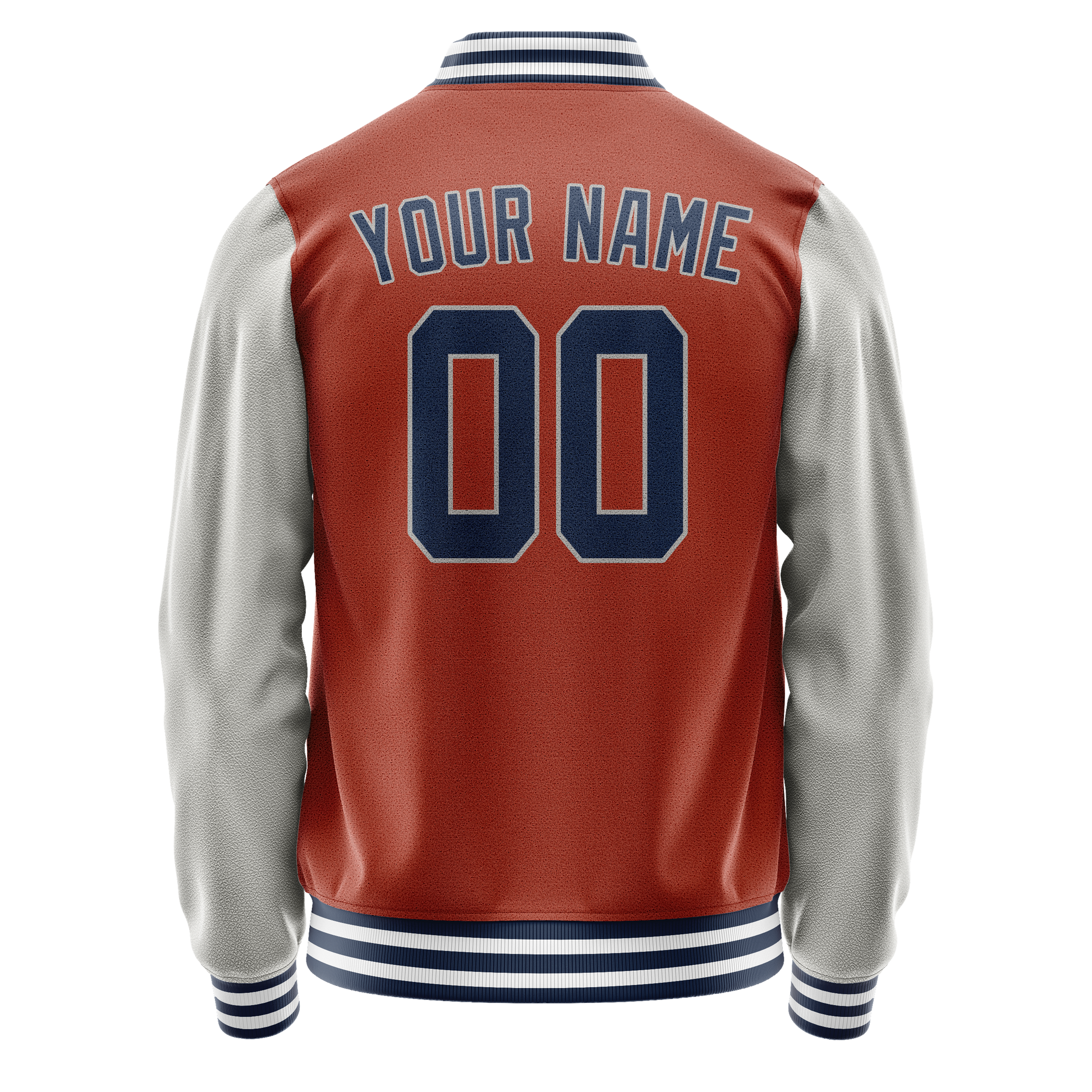 Custom Texas-Orange Gray Solid Color Varsity Letterman Jacket JA02240617JG446