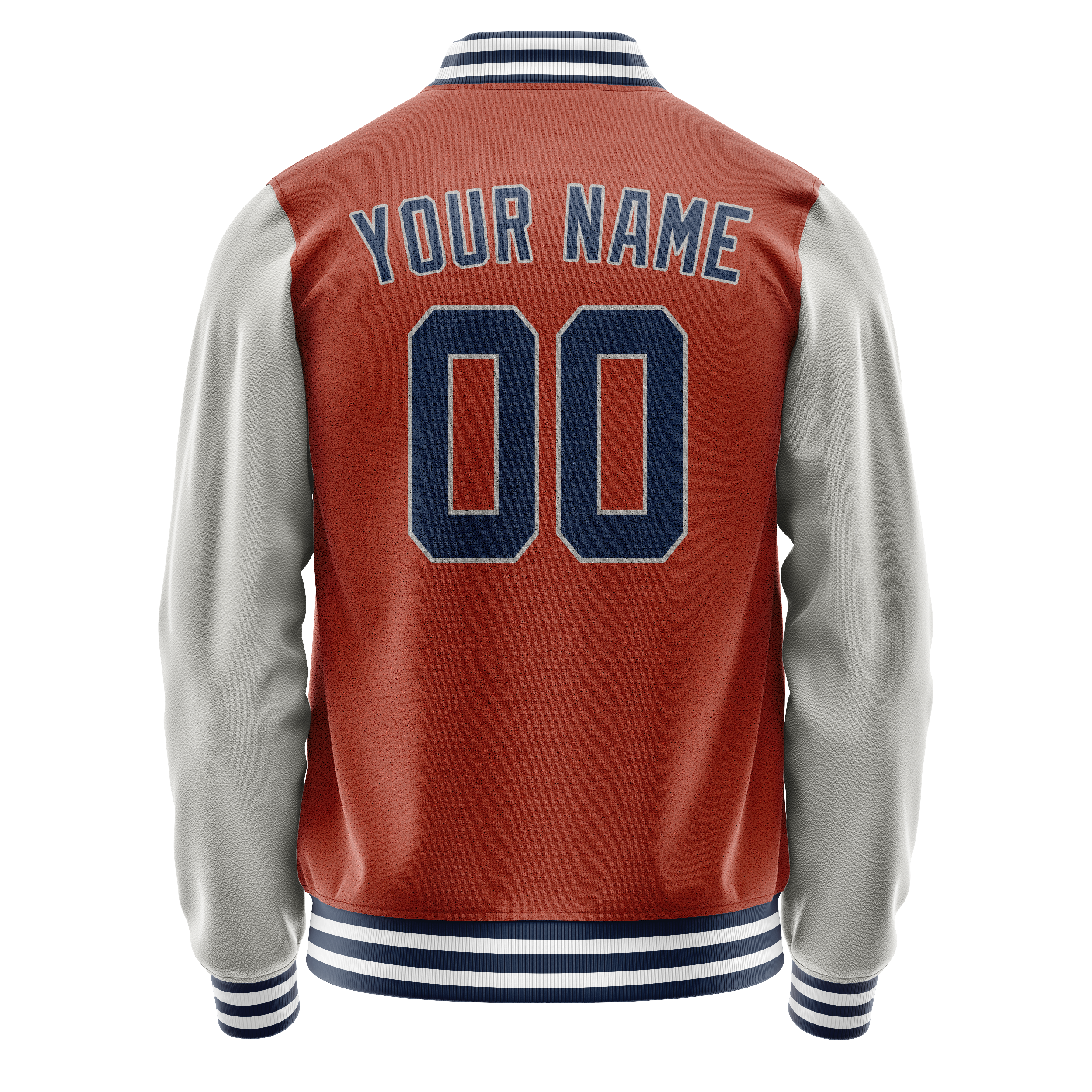 Custom Texas-Orange Gray Solid Color Varsity Letterman Jacket JA02240617JG446