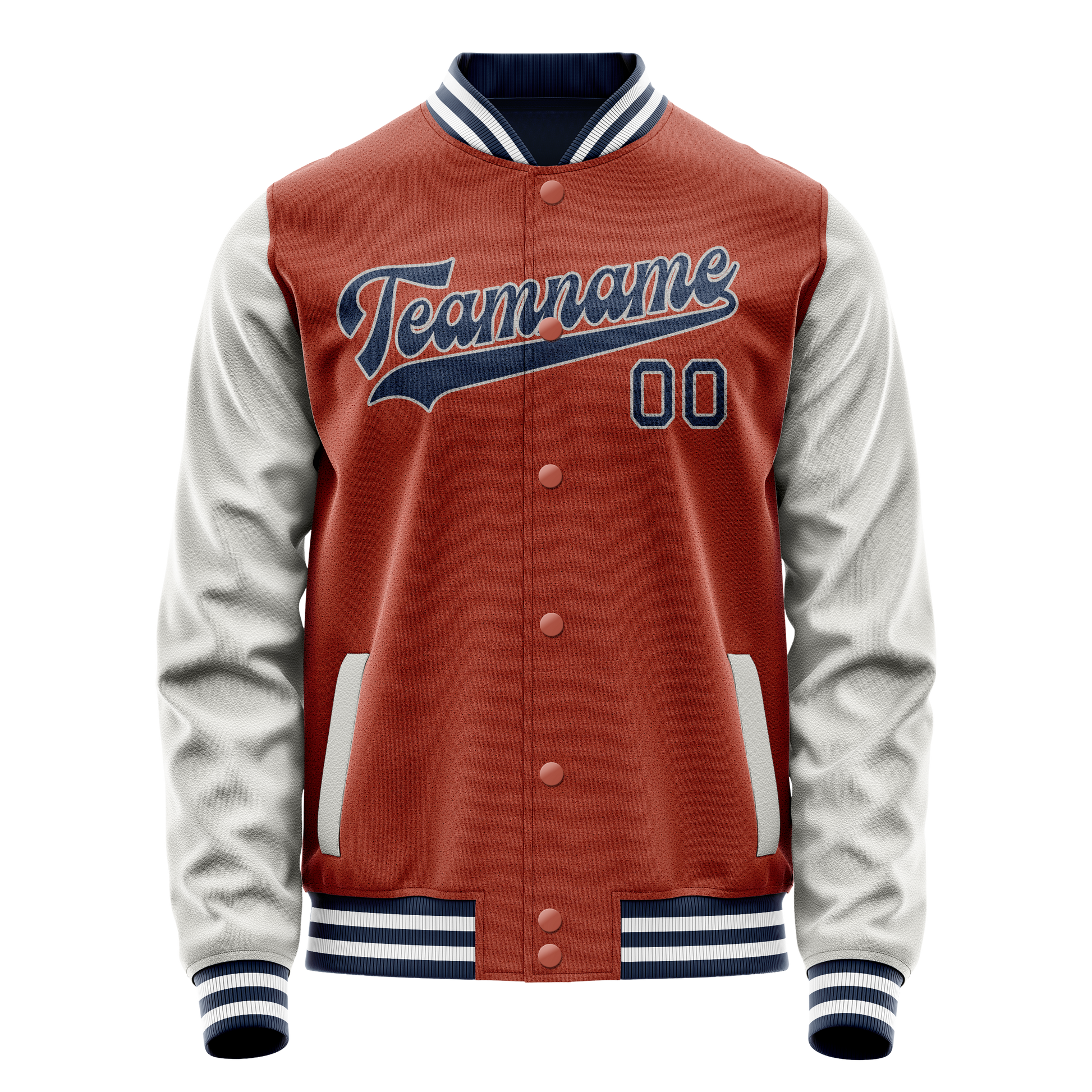 Custom Texas-Orange Gray Solid Color Varsity Letterman Jacket JA02240617JG446