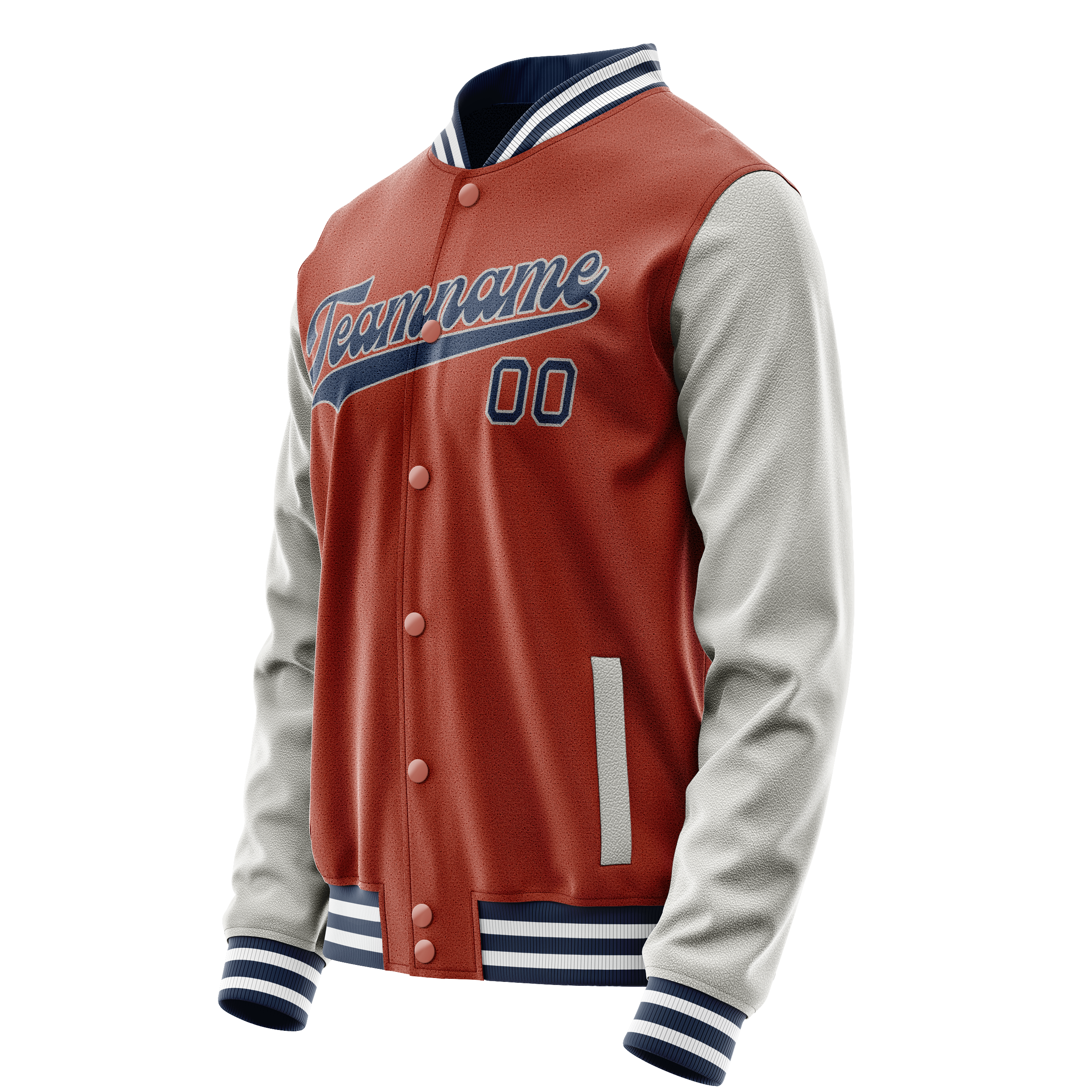 Custom Texas-Orange Gray Solid Color Varsity Letterman Jacket JA02240617JG446