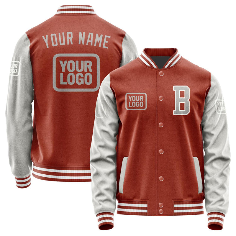 Custom Coral Red Gray Jacket JA161604161818040418