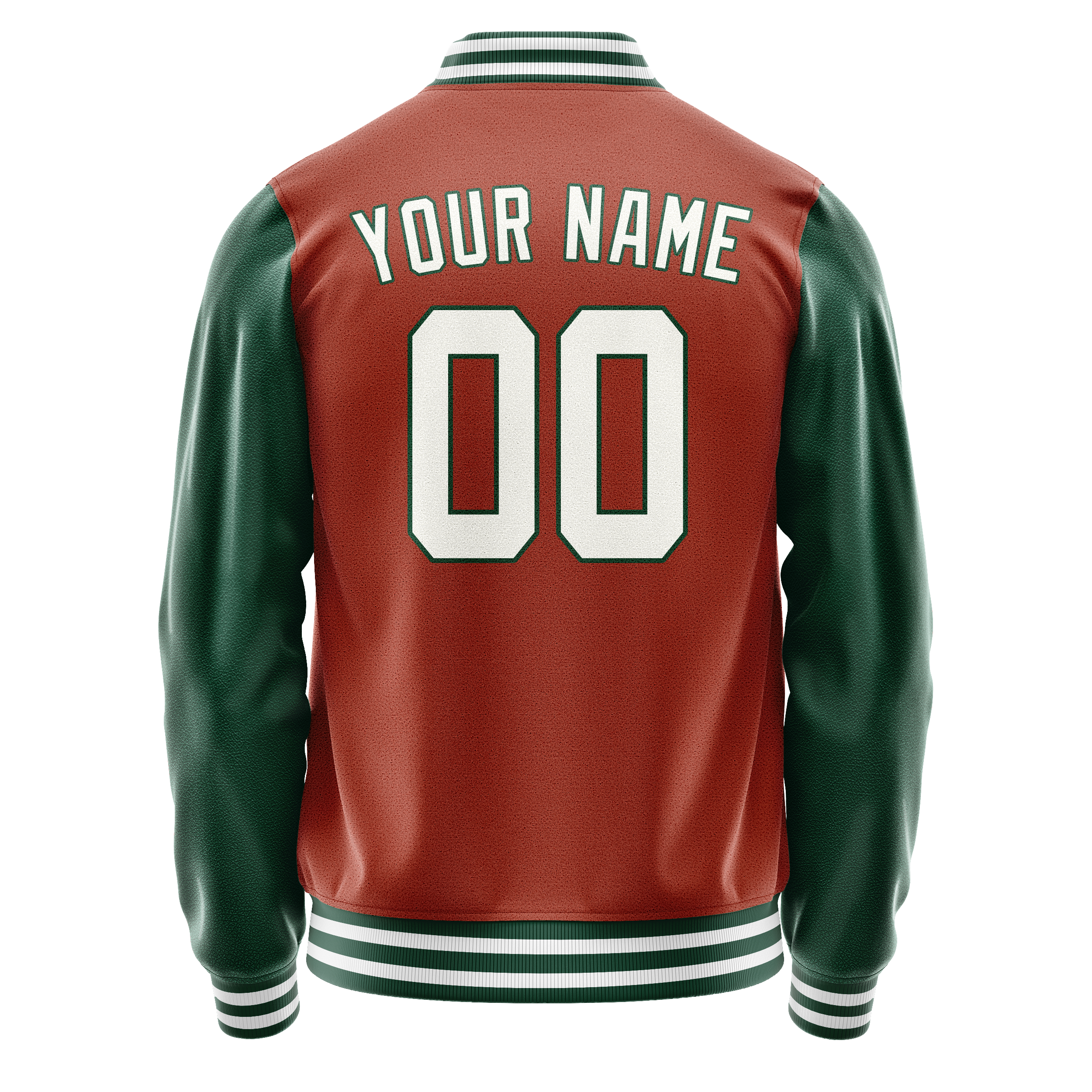 Custom Texas-Orange Kelly-Green Solid Color Varsity Letterman Jacket JA02240617JG419