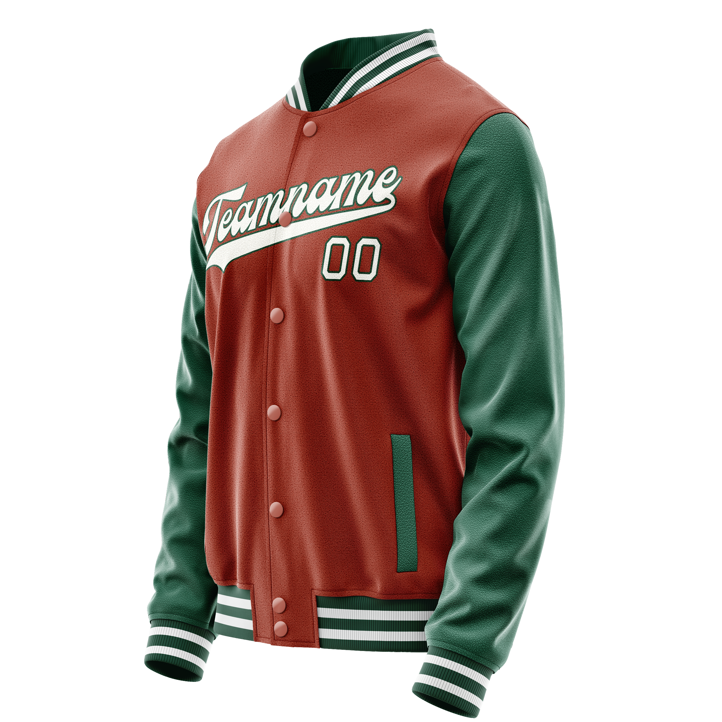Custom Texas-Orange Kelly-Green Solid Color Varsity Letterman Jacket JA02240617JG419