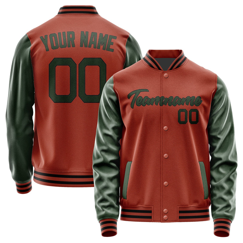 Custom Coral Red Dark Green Jacket JA1616061617B21706