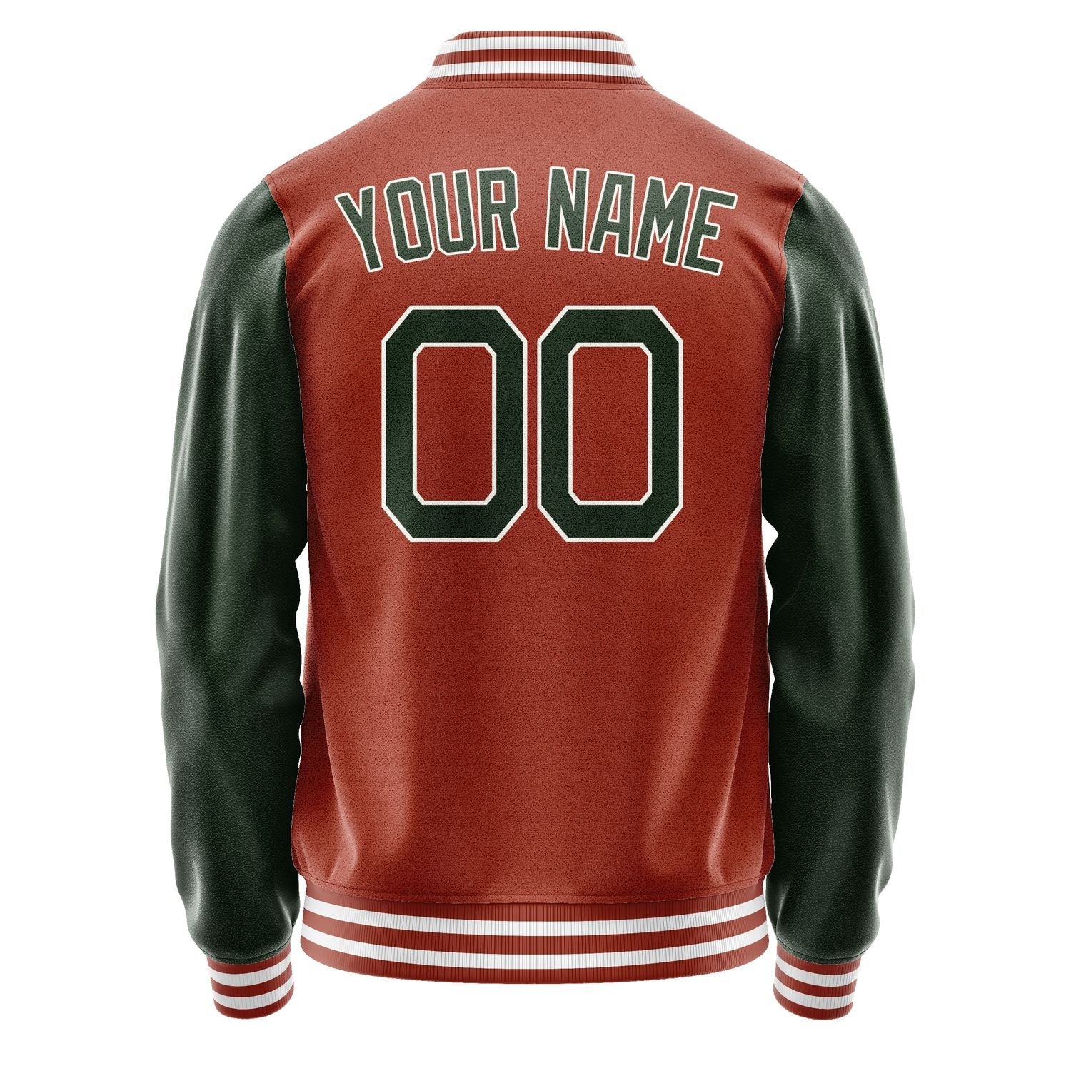Custom Coral Red Dark Green Jacket JA1616061618B21806