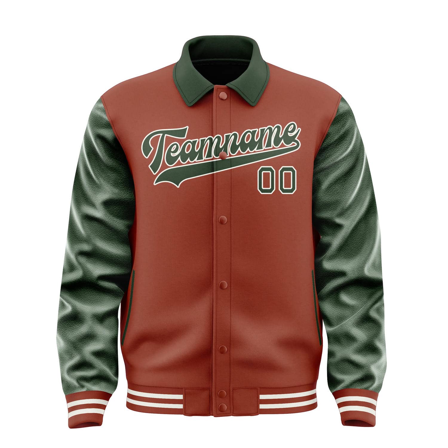 Custom Coral Red Dark Green Jacket