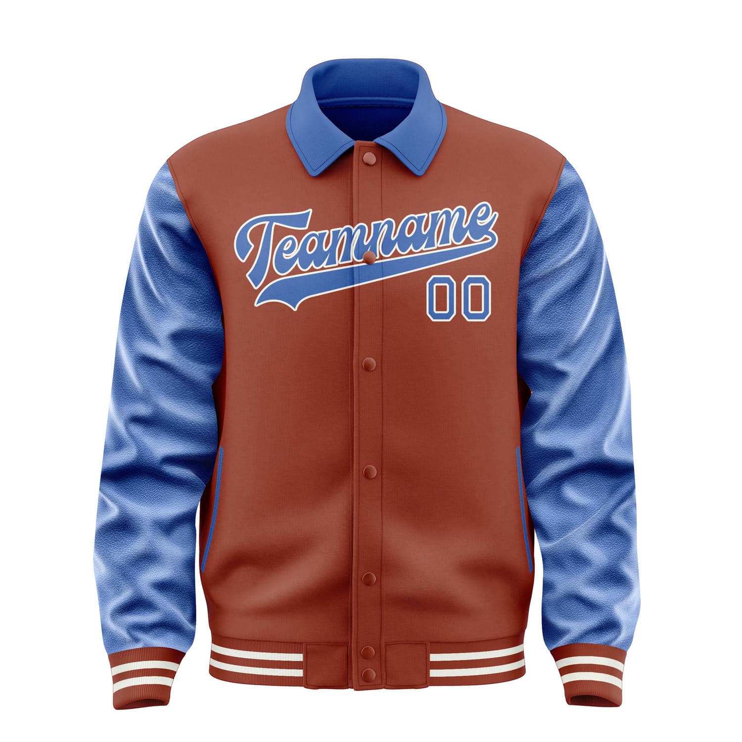 Custom Coral Red Sky Blue Jacket