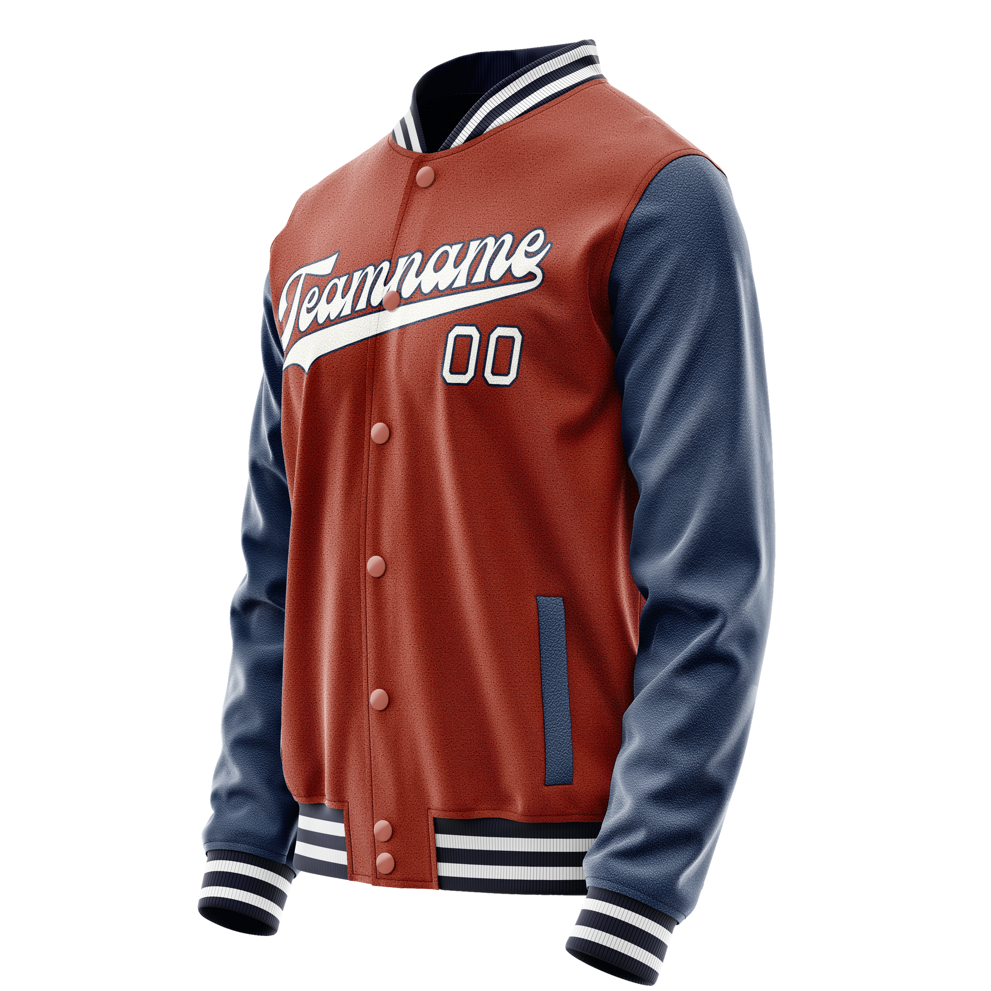 Custom Texas-Orange Royal Solid Color Varsity Letterman Jacket JA02240617JG429