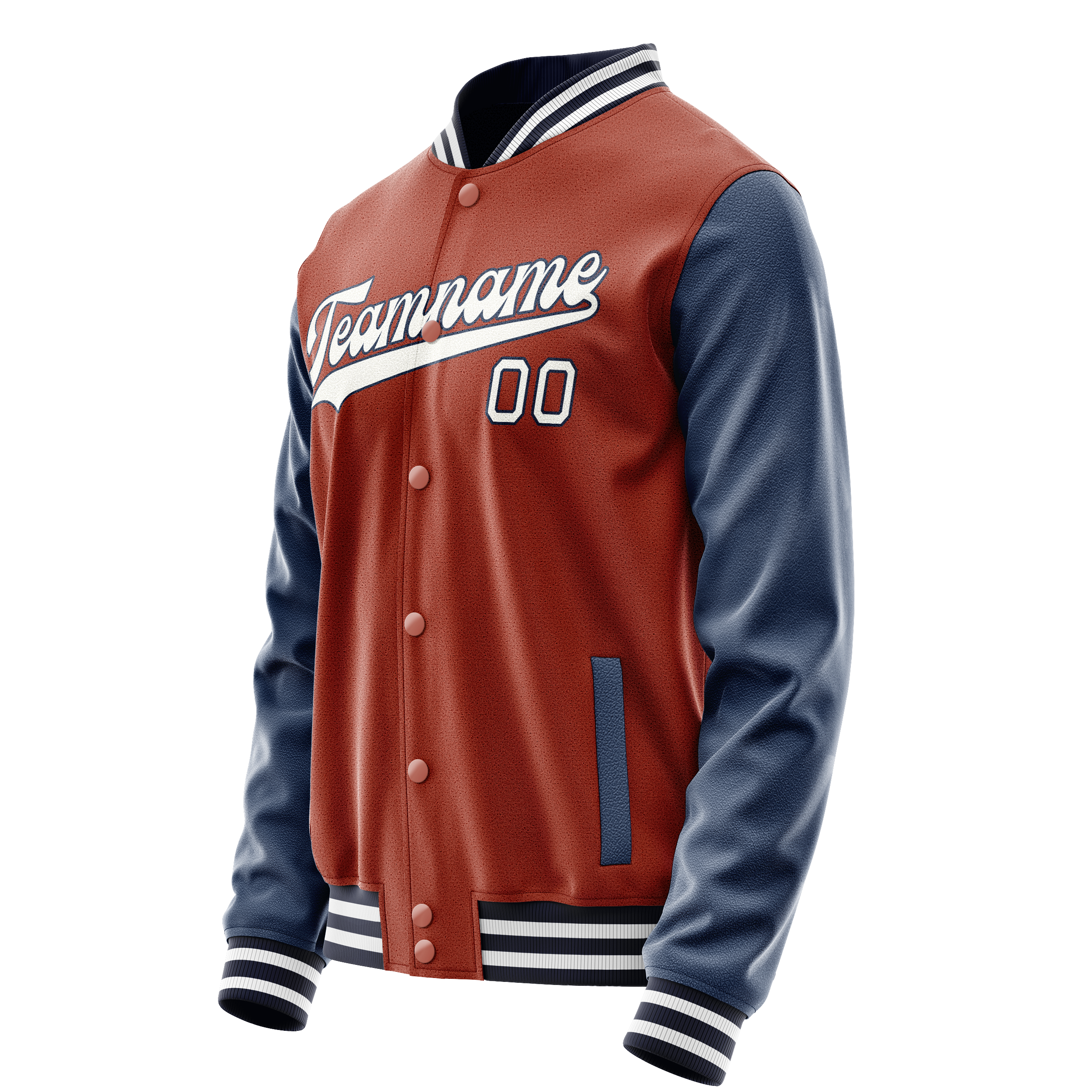 Custom Texas-Orange Royal Solid Color Varsity Letterman Jacket JA02240617JG429