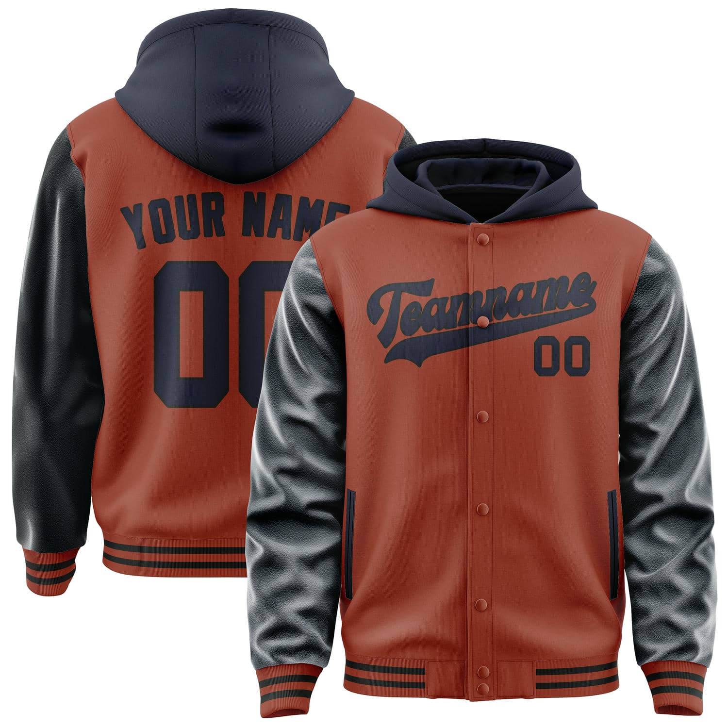 Custom Coral Red Navy Jacket