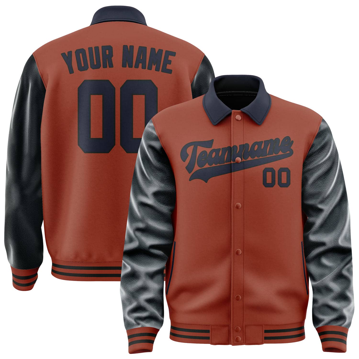 Custom Coral Red Navy Jacket